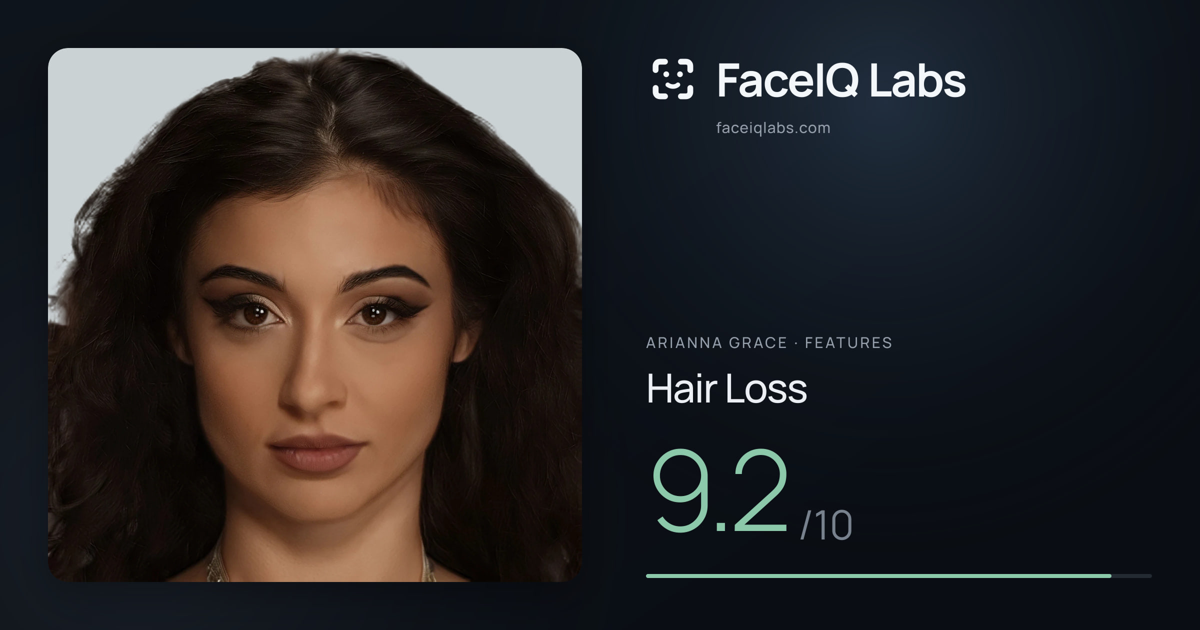 Arianna Grace Hair Loss: 9.2/10, drawn on the photo