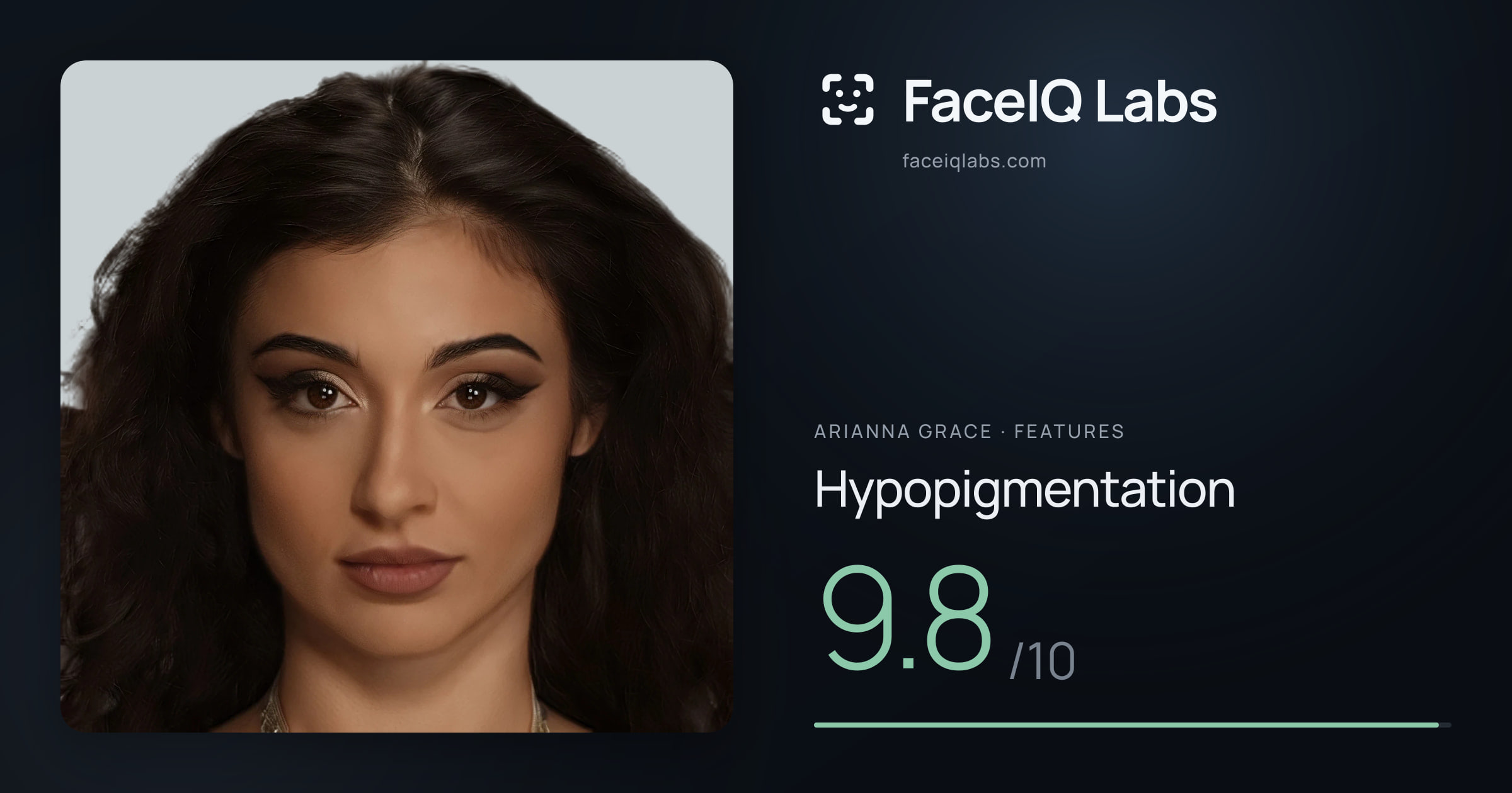 Arianna Grace Hypopigmentation: 9.8/10, drawn on the photo