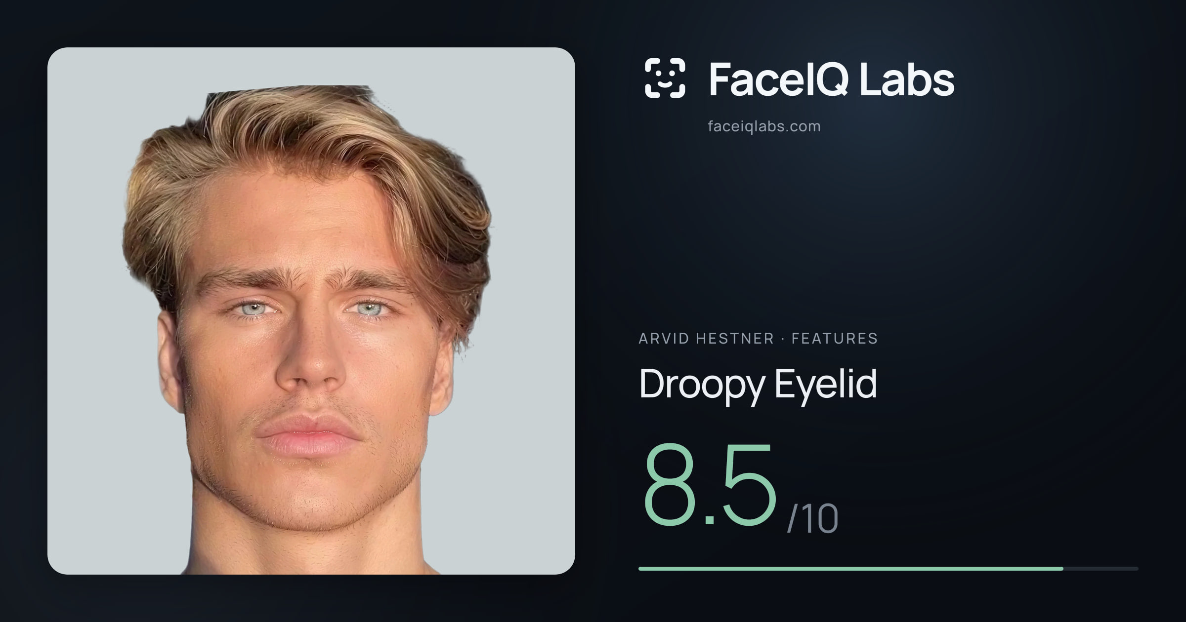 Arvid Hestner Droopy Eyelid: 8.5/10, drawn on the photo