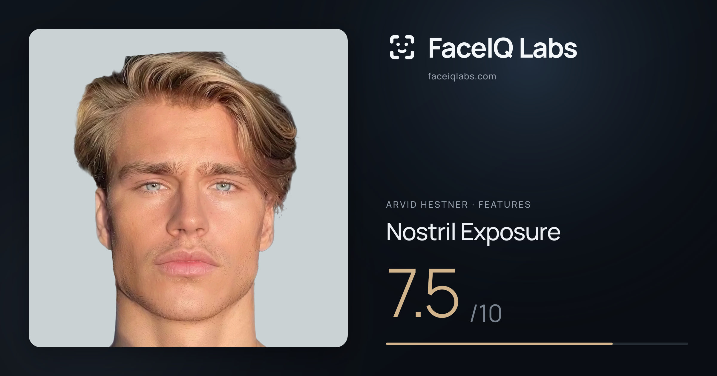 Arvid Hestner Nostril Exposure: 7.5/10, drawn on the photo
