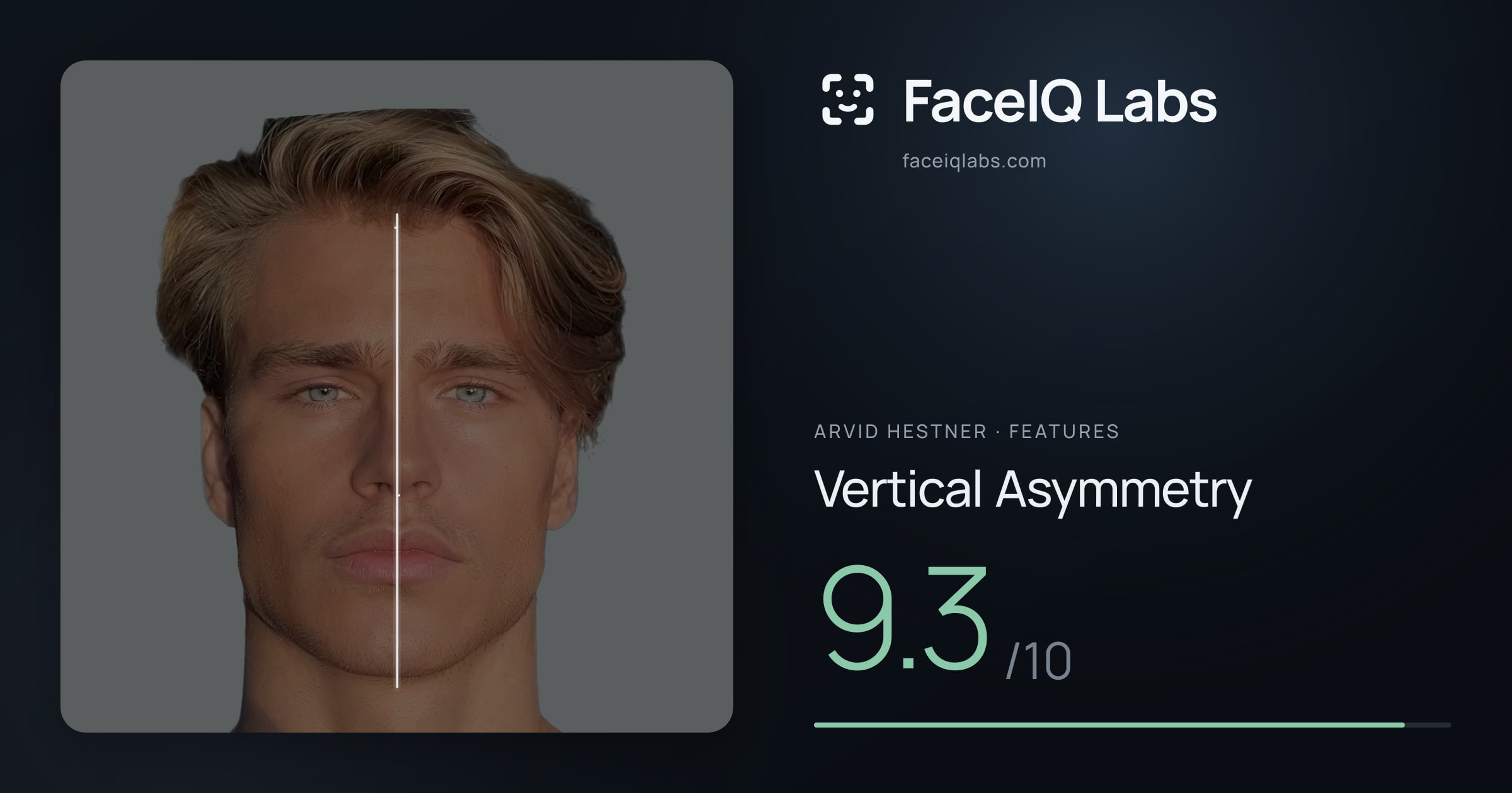 Arvid Hestner Vertical Asymmetry: 9.3/10, drawn on the photo