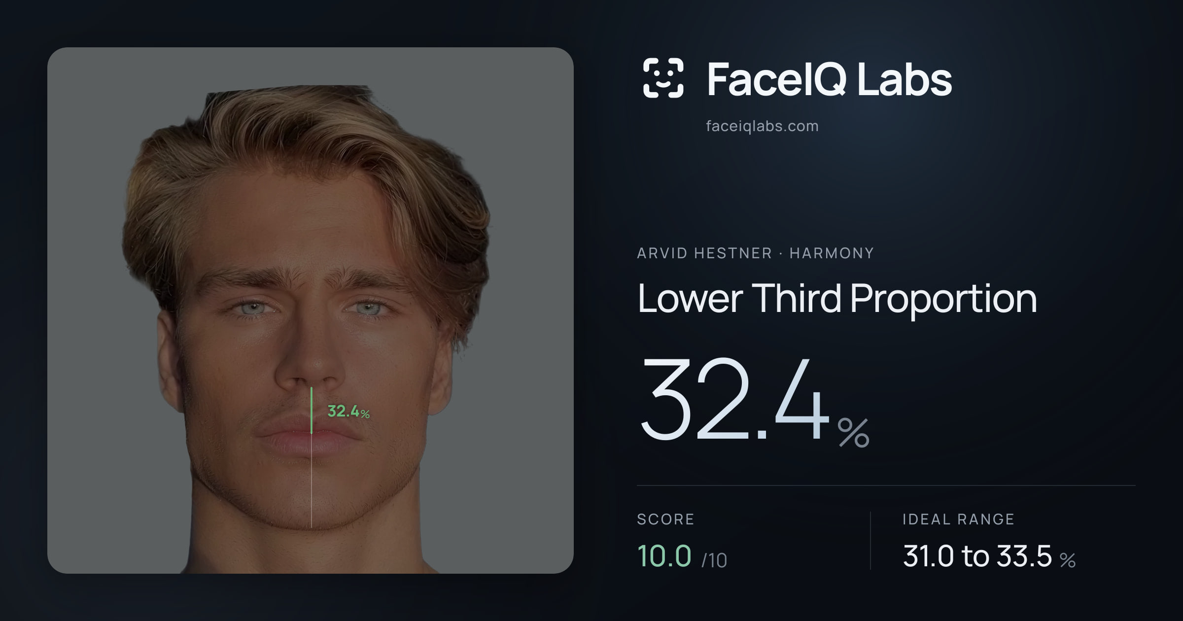 Arvid Hestner Lower Third Proportion: 32.4%, drawn on the photo