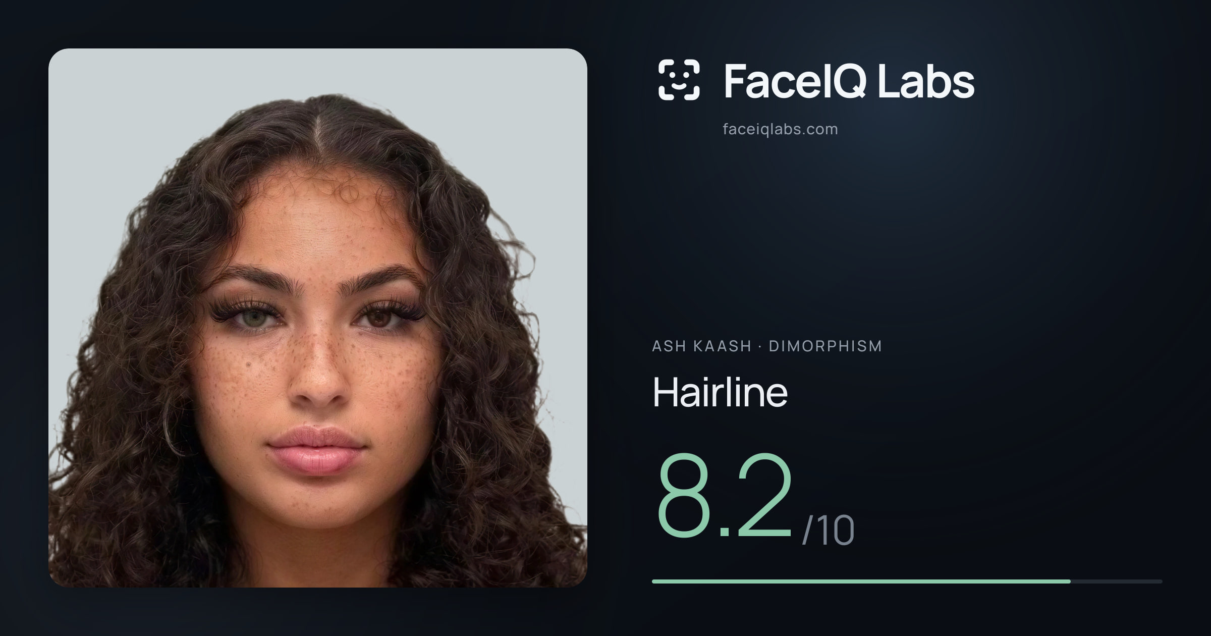 Ash Kaash Hairline: 8.2/10, drawn on the photo