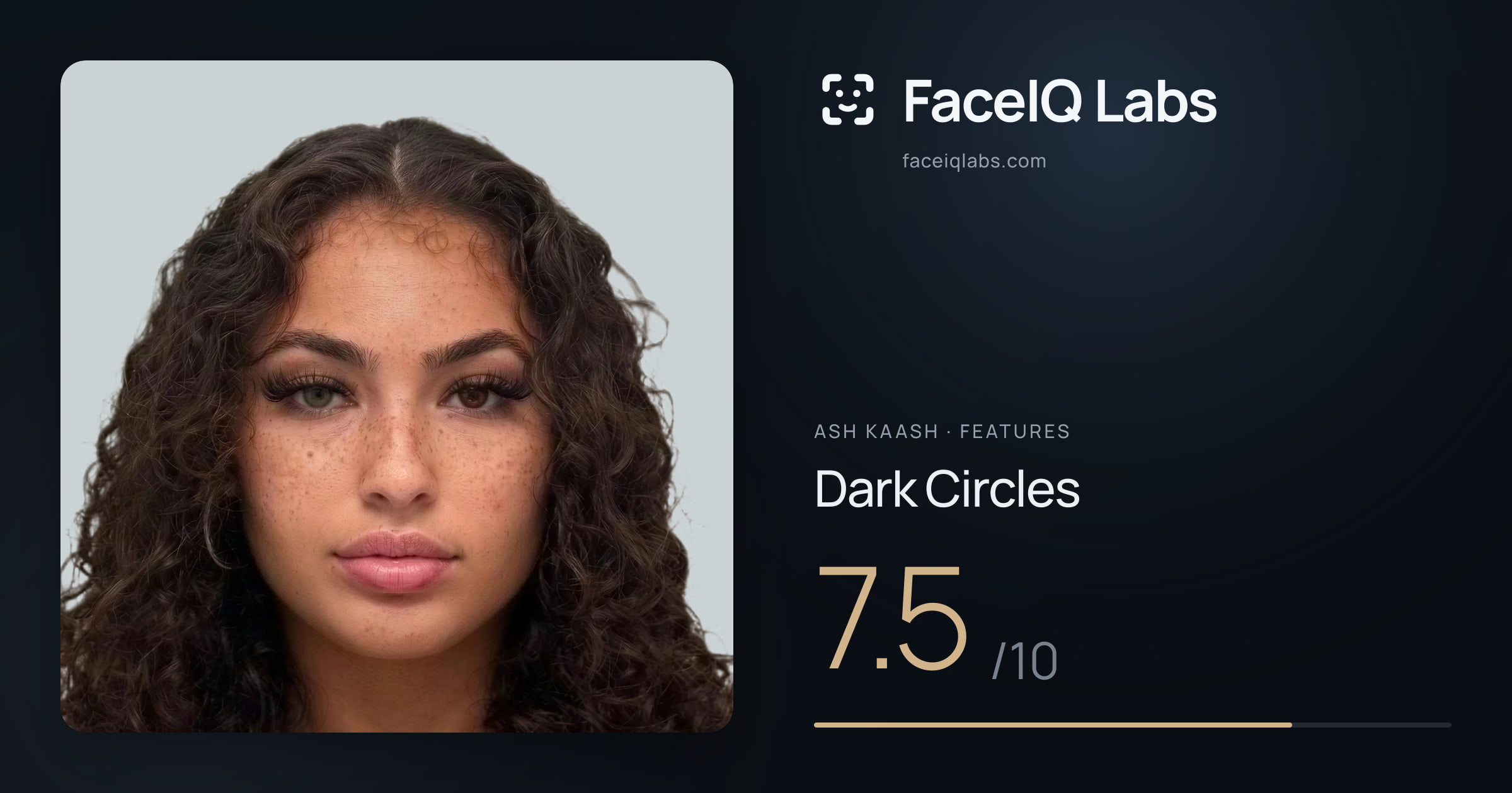 Ash Kaash Dark Circles: 7.5/10, drawn on the photo
