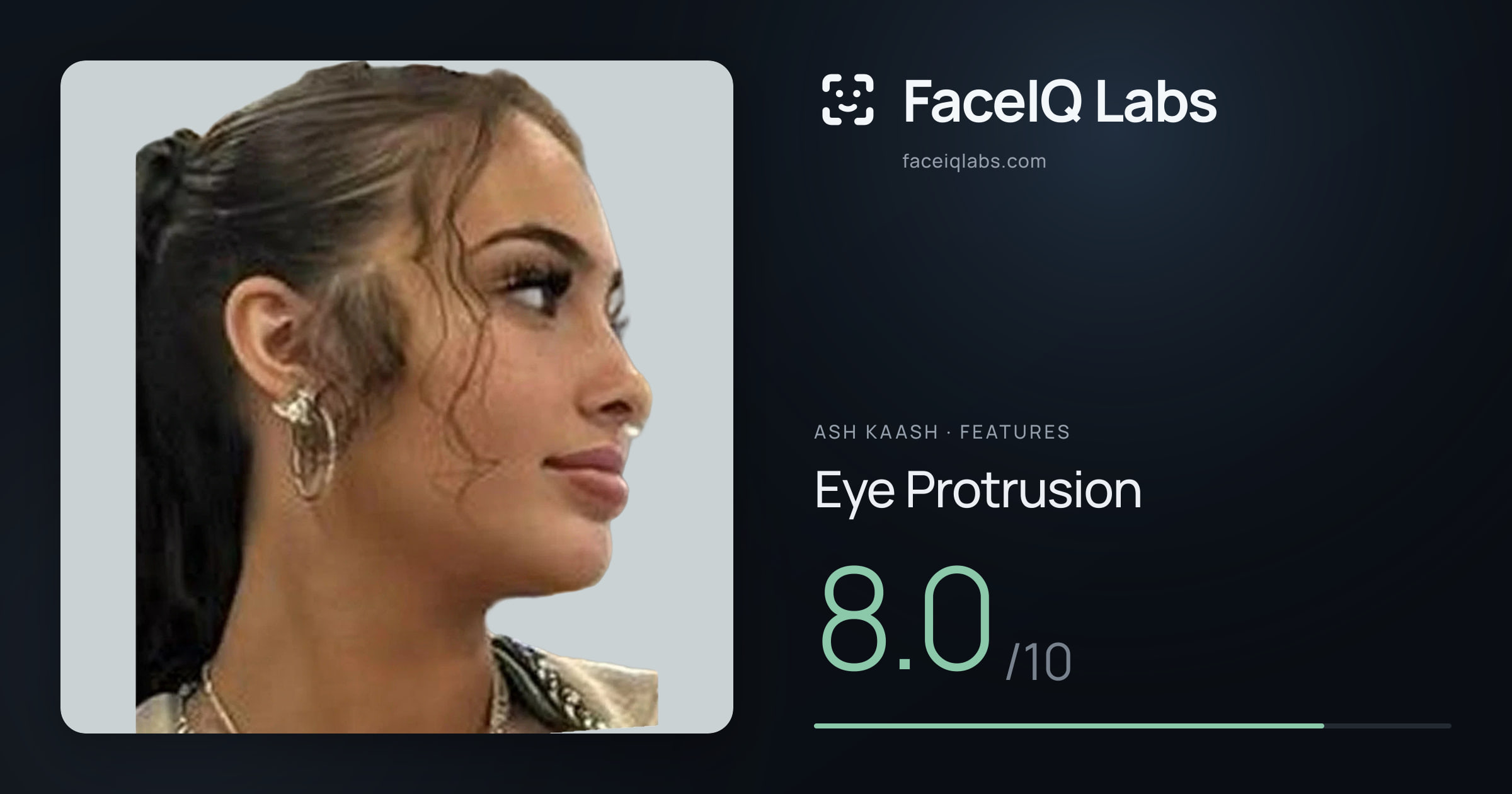 Ash Kaash Eye Protrusion: 8.0/10, drawn on the photo