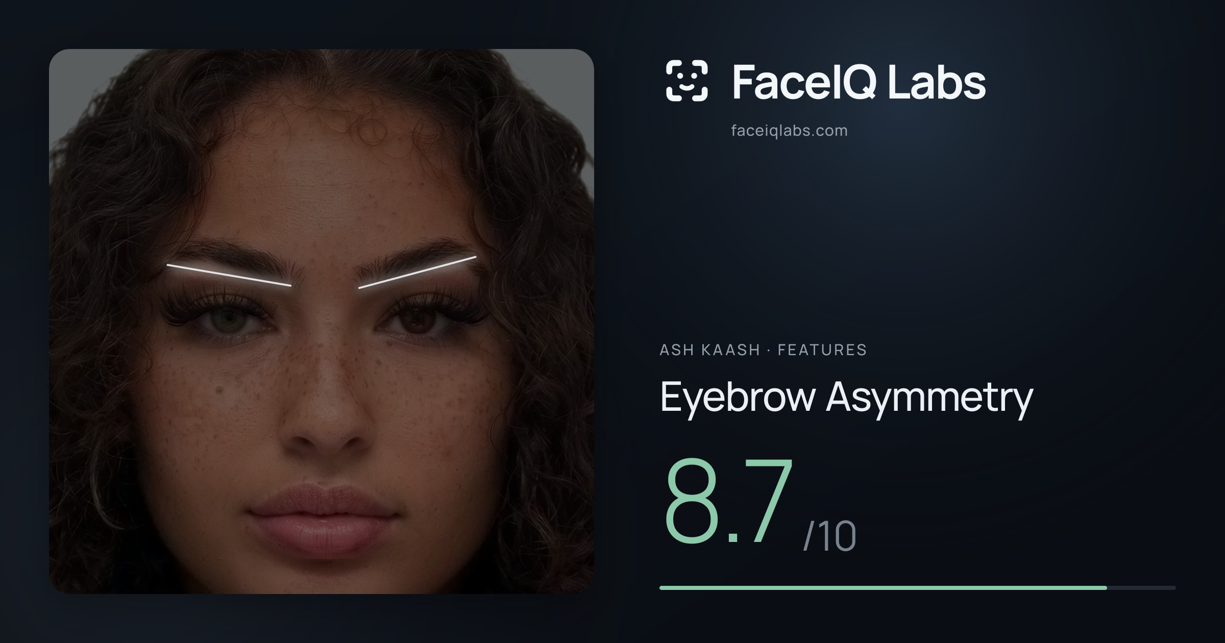 Ash Kaash Eyebrow Asymmetry: 8.7/10, drawn on the photo