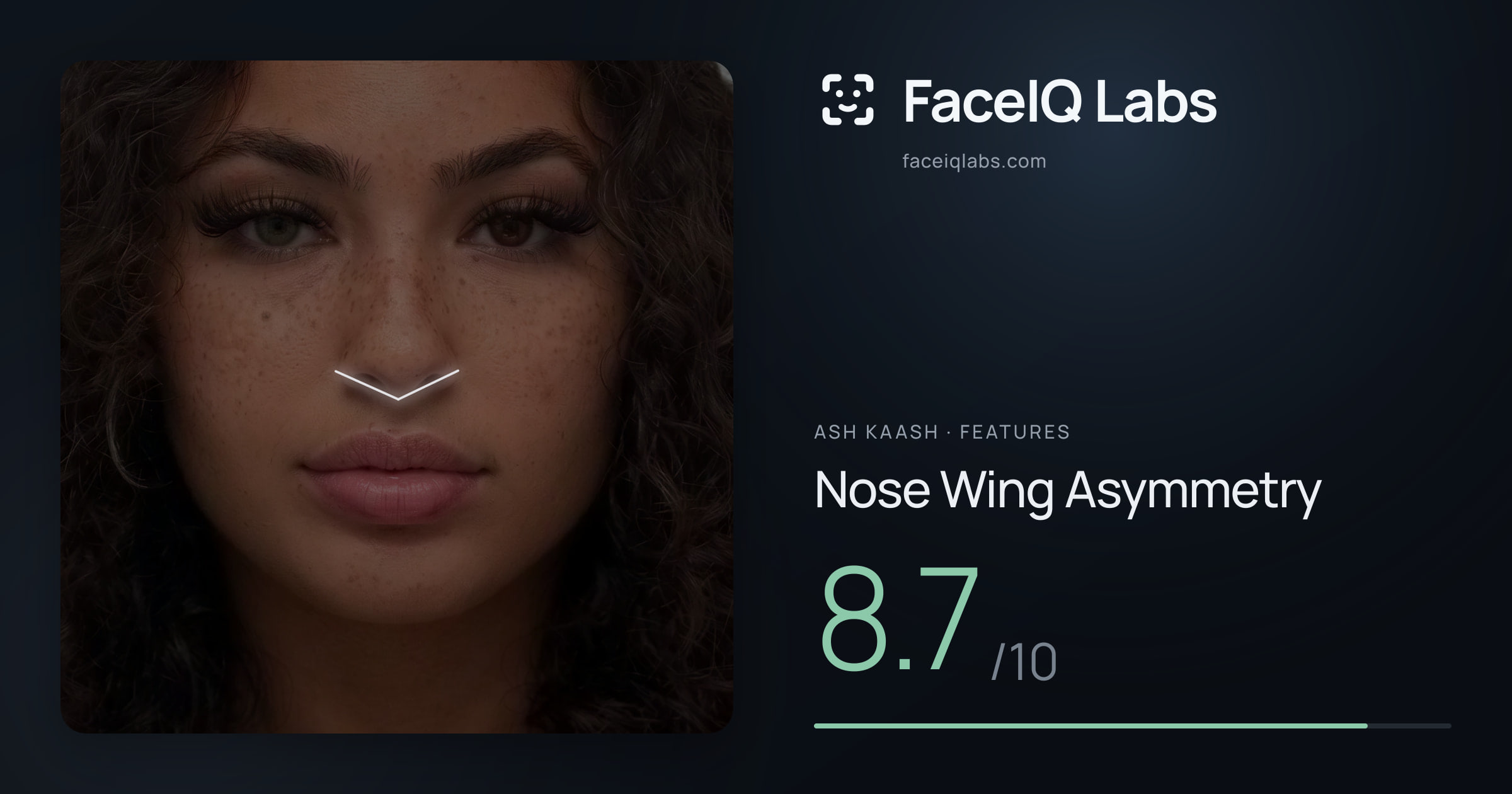 Ash Kaash Nose Wing Asymmetry: 8.7/10, drawn on the photo