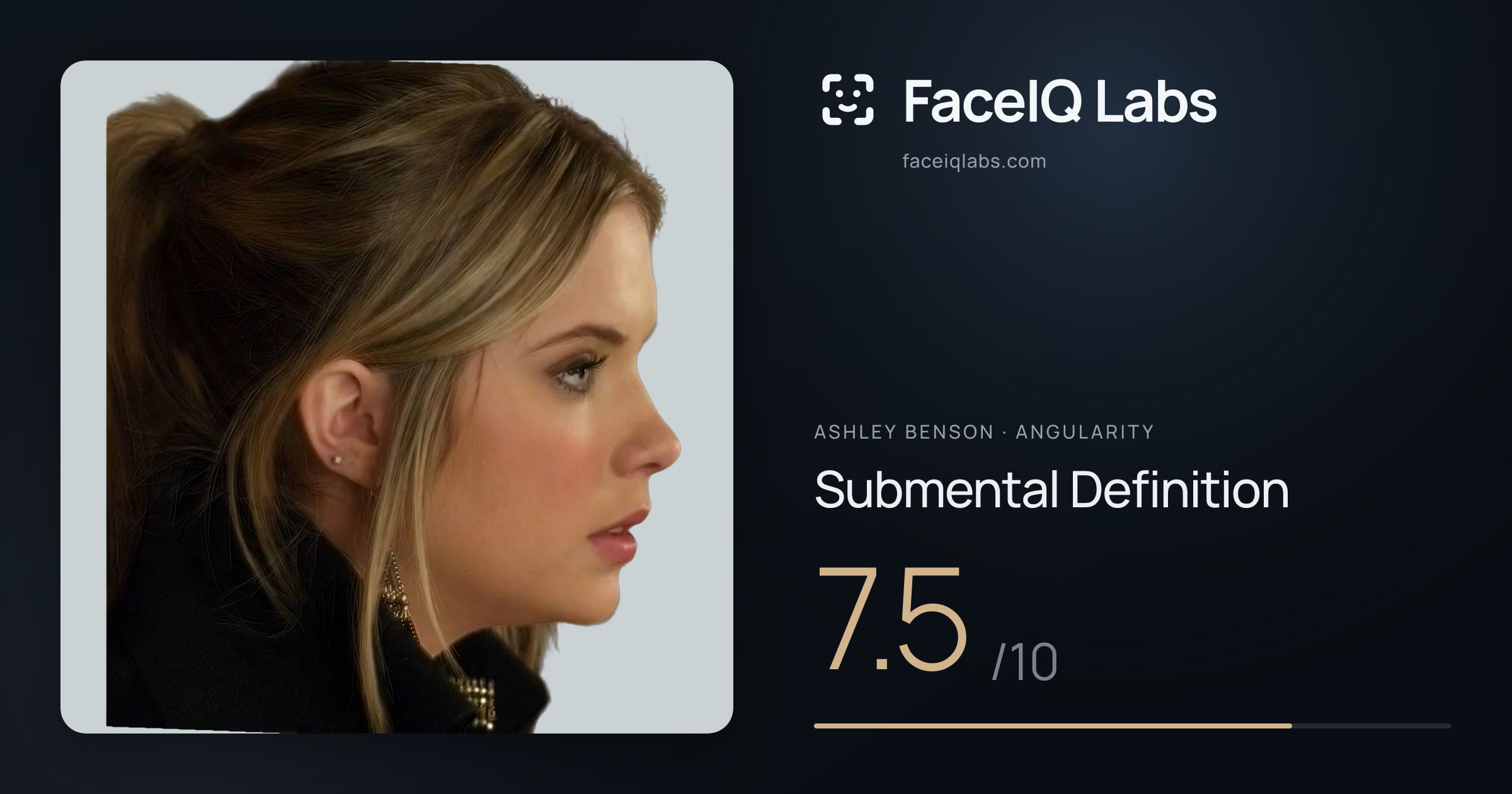 Ashley Benson Submental Definition: 7.5/10, drawn on the photo