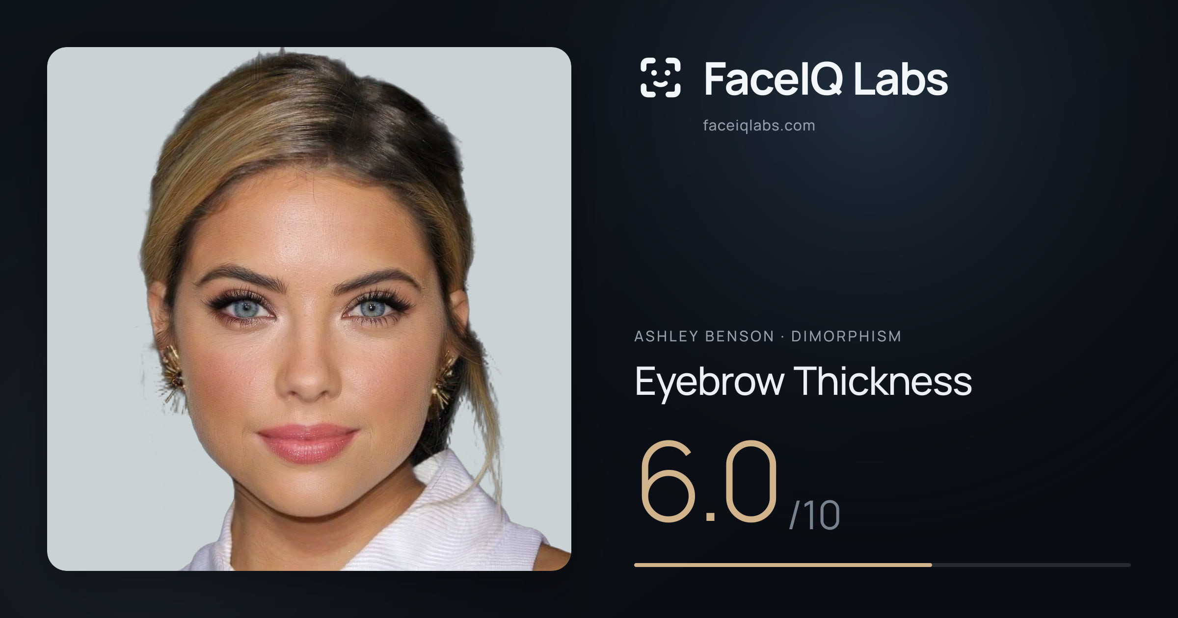 Ashley Benson Eyebrow Thickness: 6.0/10, drawn on the photo