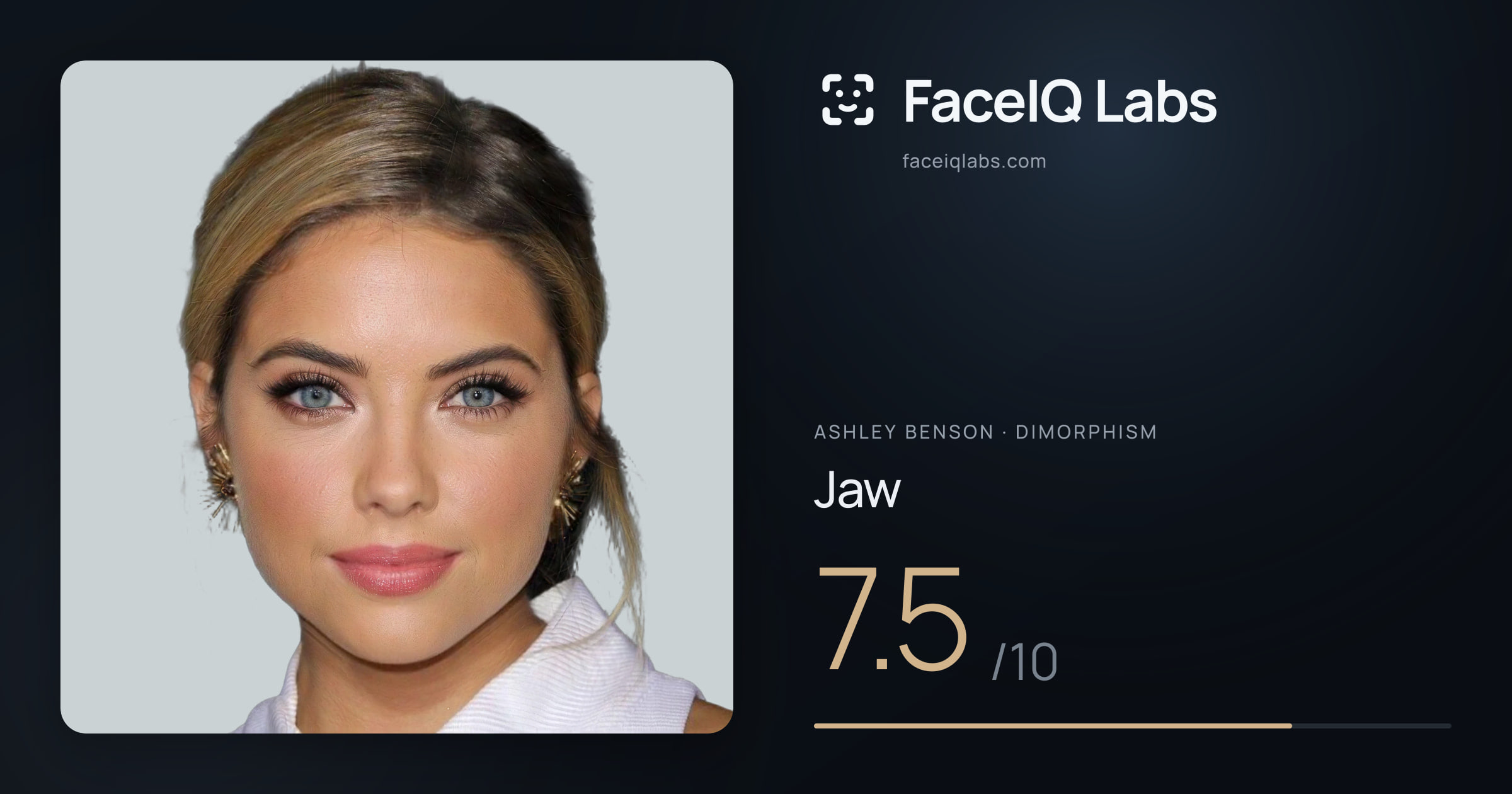 Ashley Benson Jaw: 7.5/10, drawn on the photo