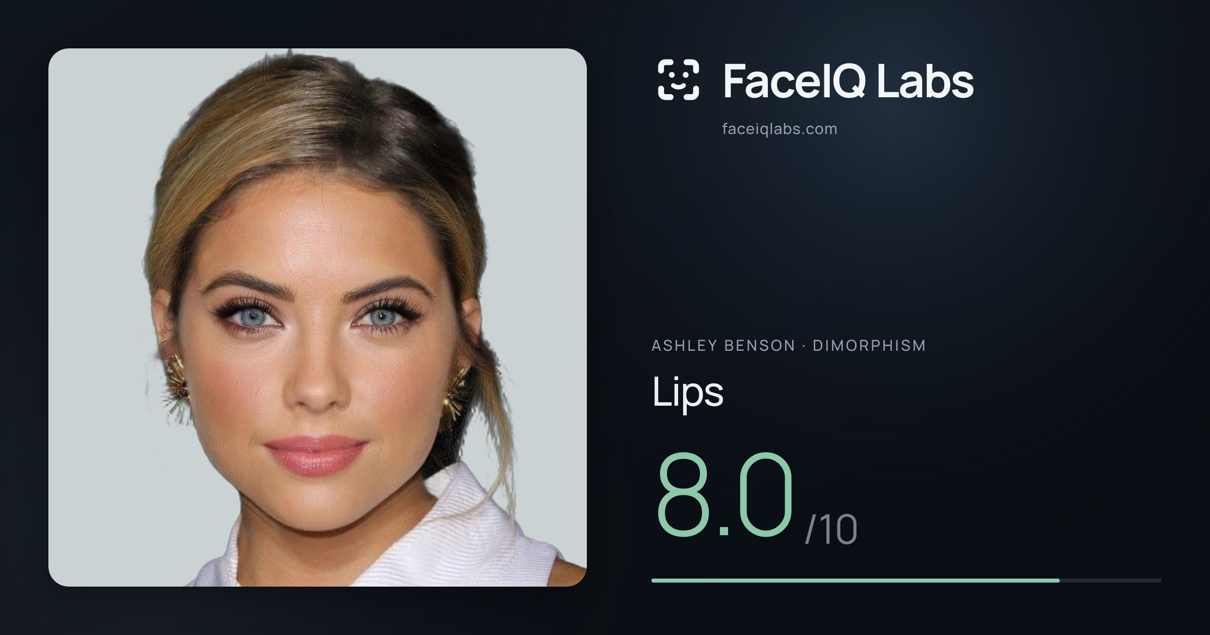 Ashley Benson Lips: 8.0/10, drawn on the photo