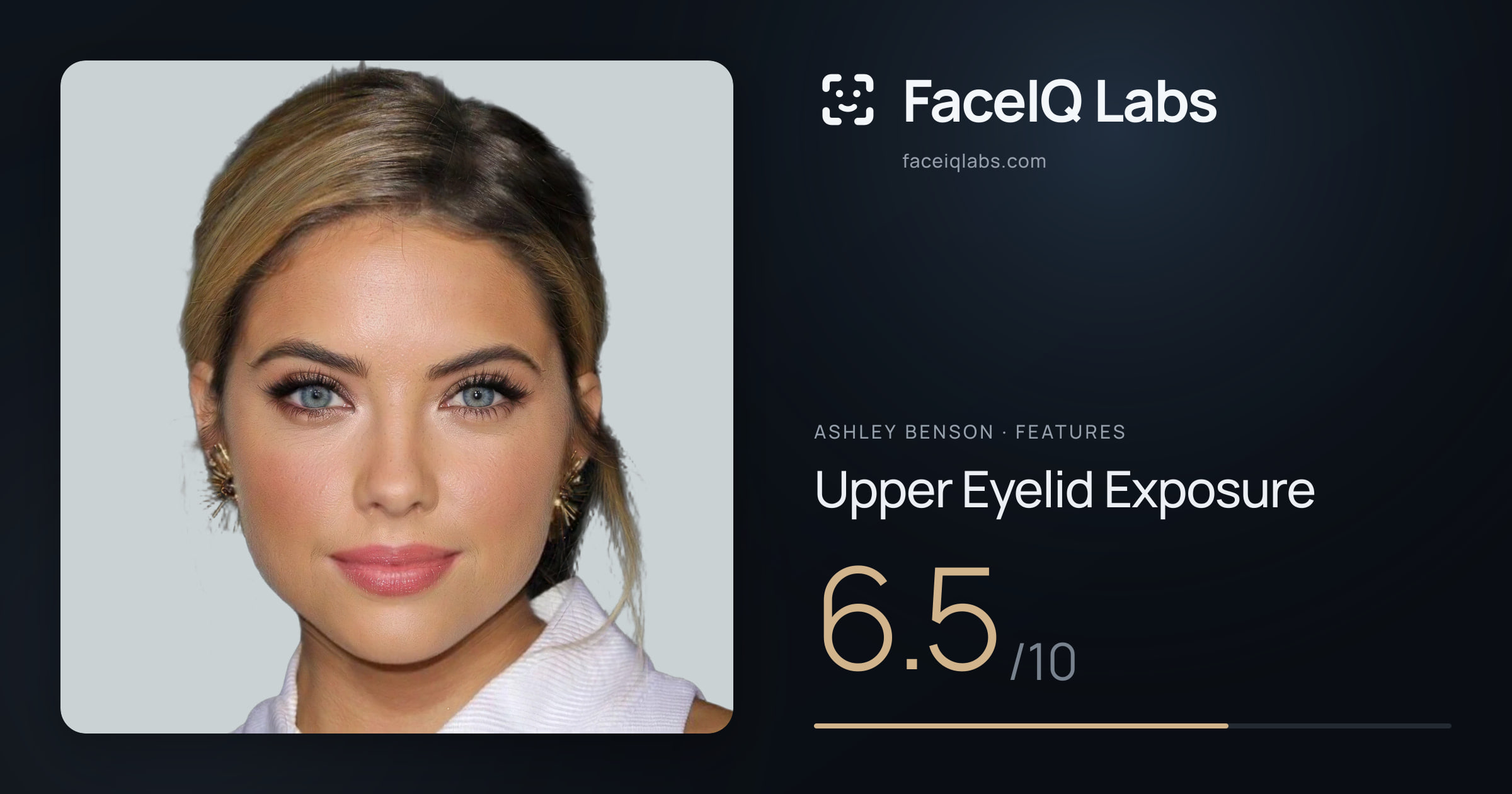 Ashley Benson Upper Eyelid Exposure: 6.5/10, drawn on the photo