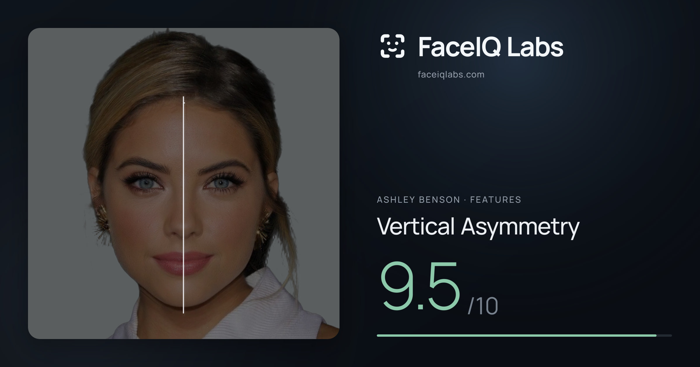 Ashley Benson Vertical Asymmetry: 9.5/10, drawn on the photo
