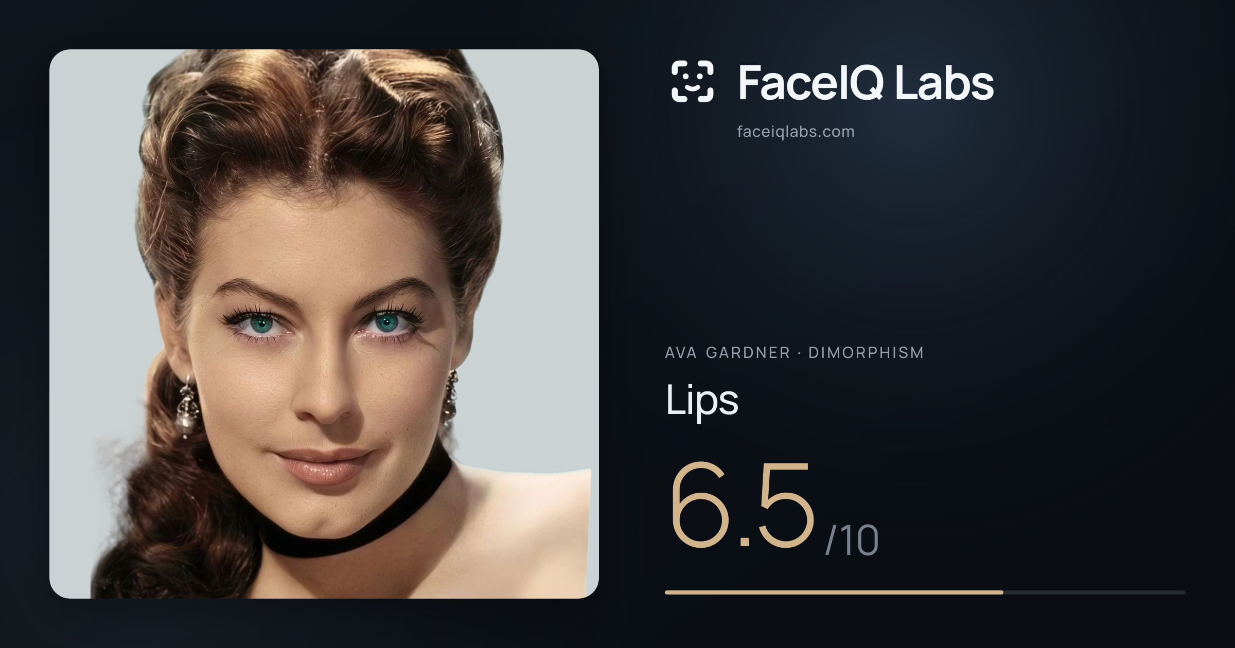 Ava Gardner Lips: 6.5/10, drawn on the photo