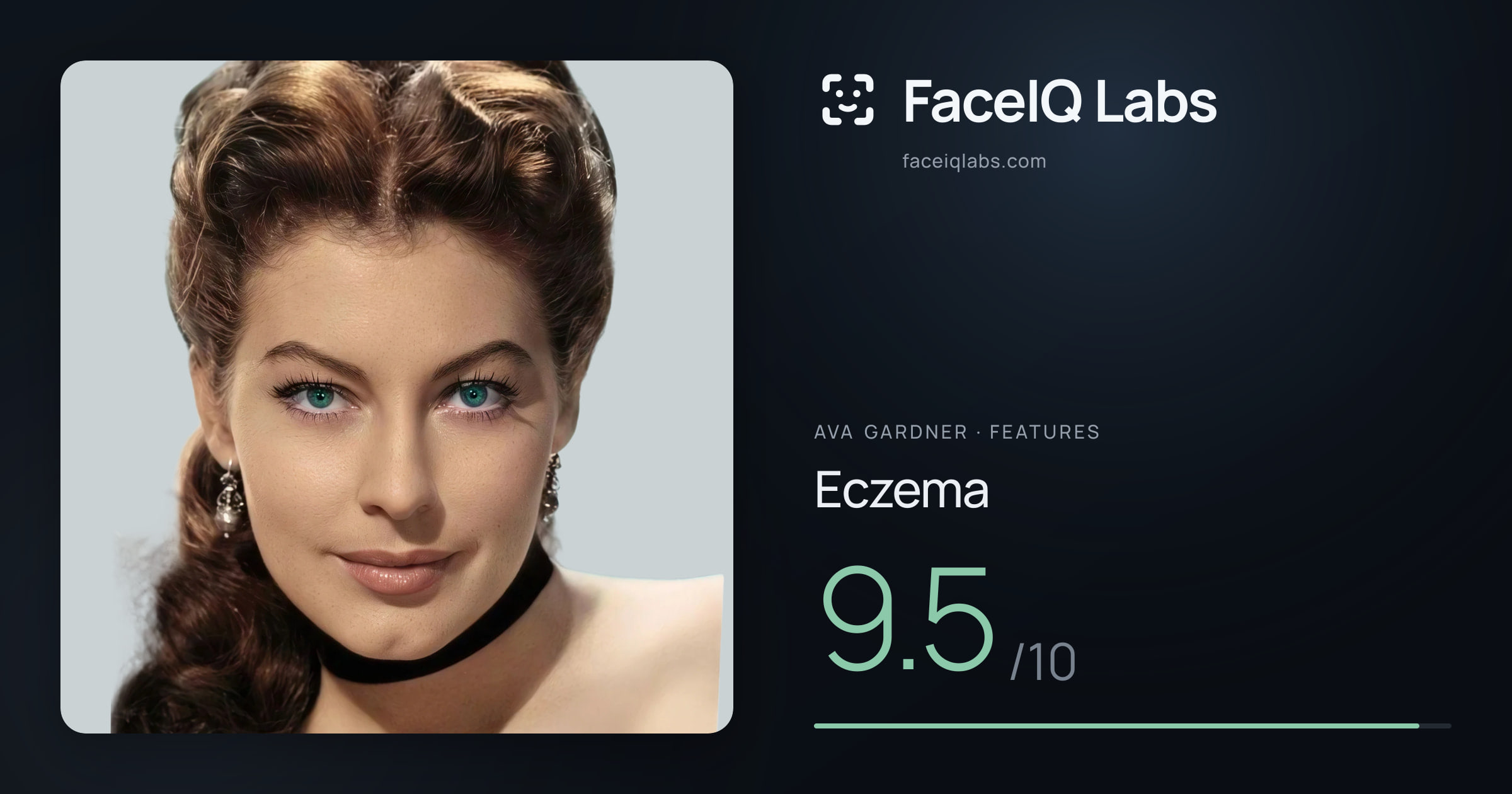 Ava Gardner Eczema: 9.5/10, drawn on the photo