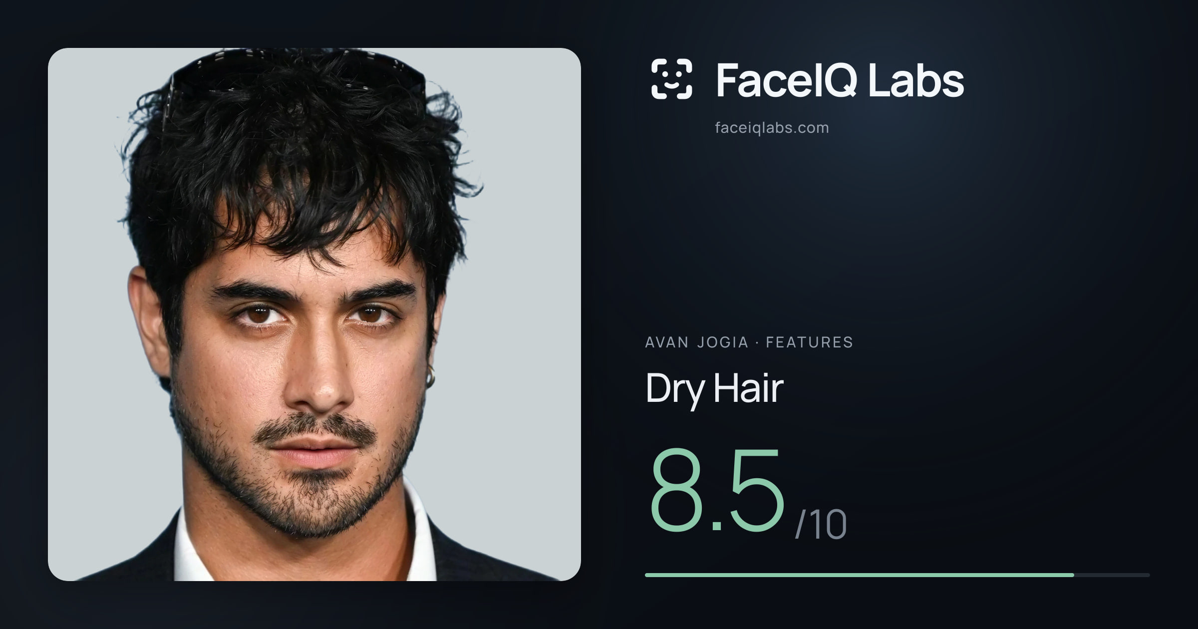 Avan Jogia Dry Hair: 8.5/10, drawn on the photo