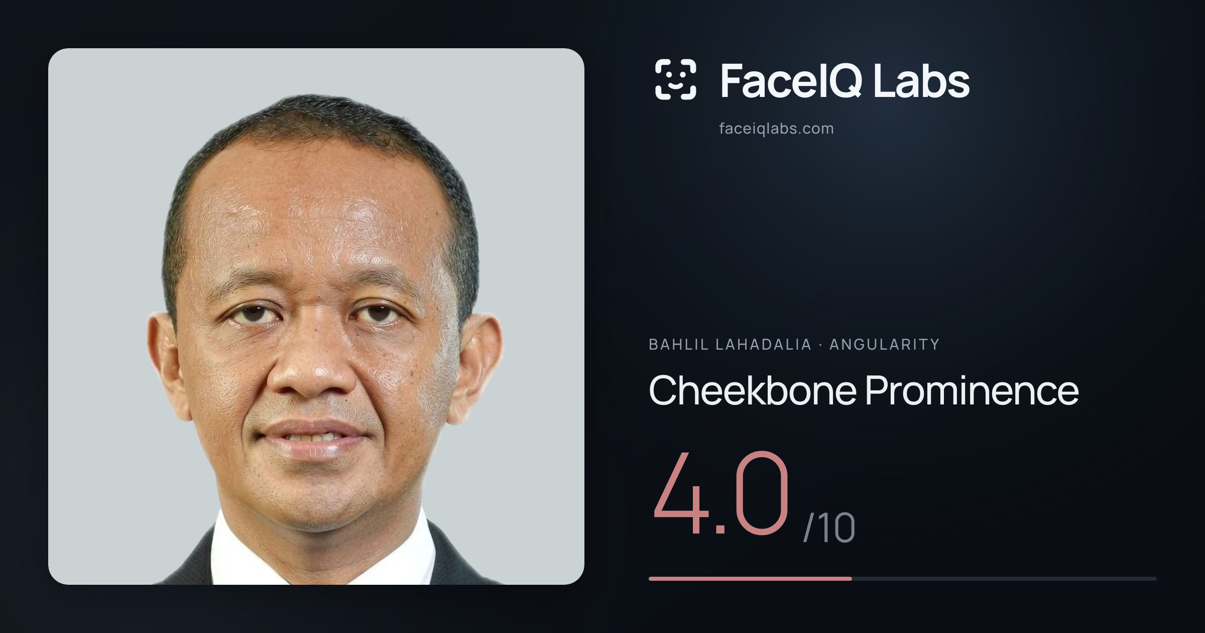 Bahlil Lahadalia Cheekbone Prominence: 4.0/10, drawn on the photo