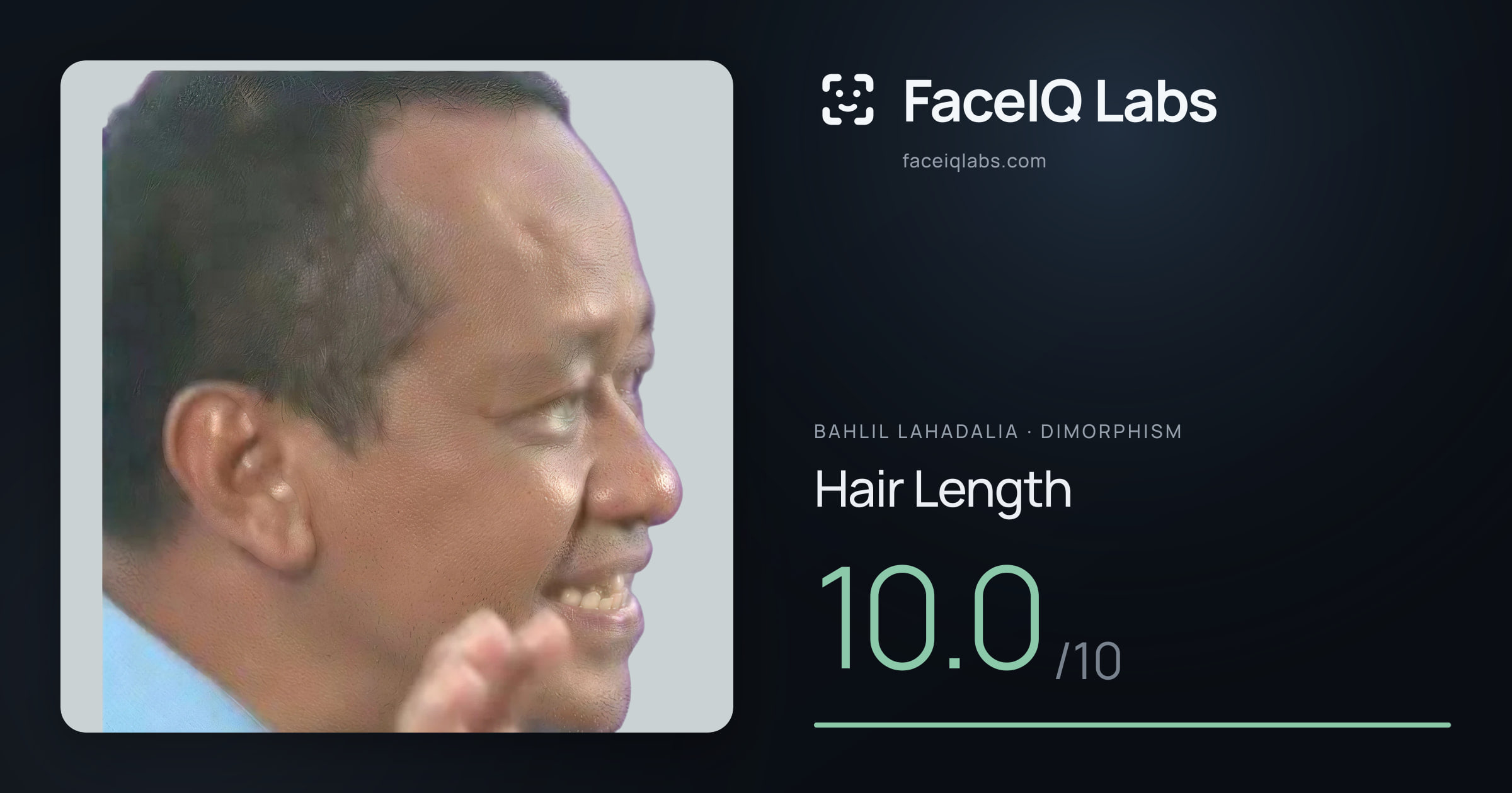 Bahlil Lahadalia Hair Length: 10.0/10, drawn on the photo