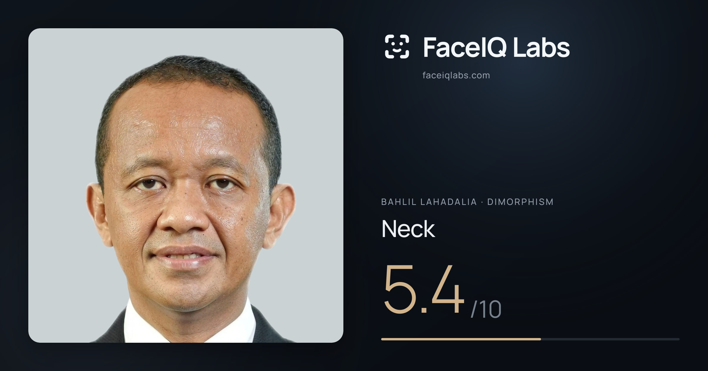 Bahlil Lahadalia Neck: 5.4/10, drawn on the photo