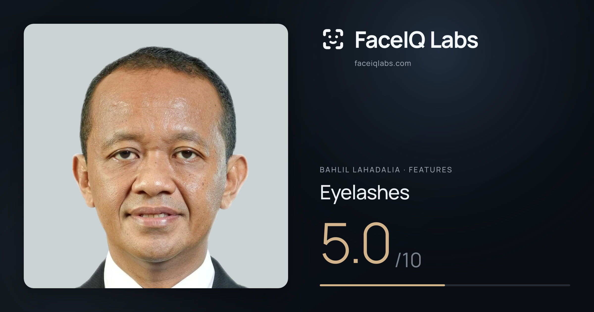 Bahlil Lahadalia Eyelashes: 5.0/10, drawn on the photo