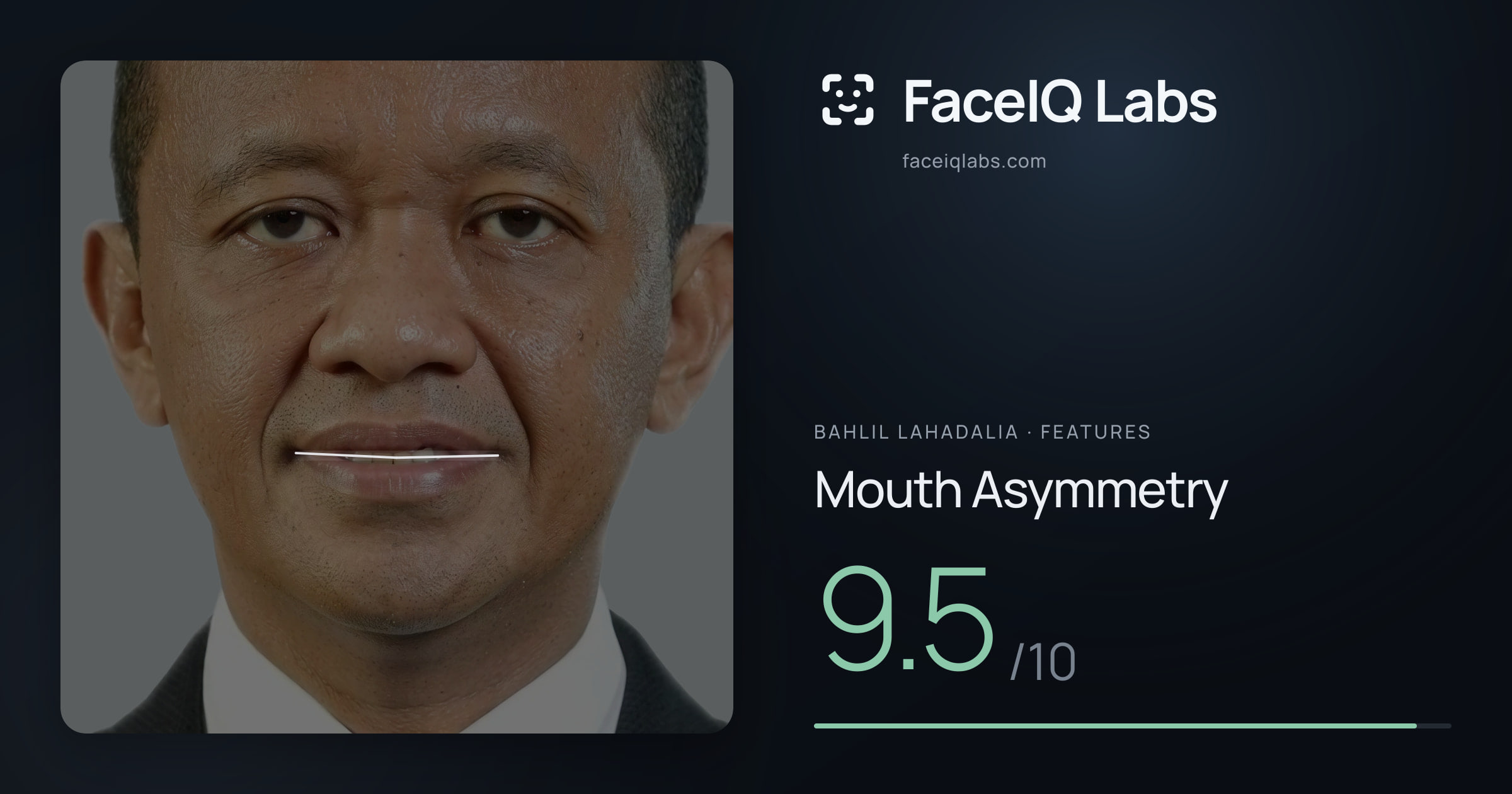 Bahlil Lahadalia Mouth Asymmetry: 9.5/10, drawn on the photo