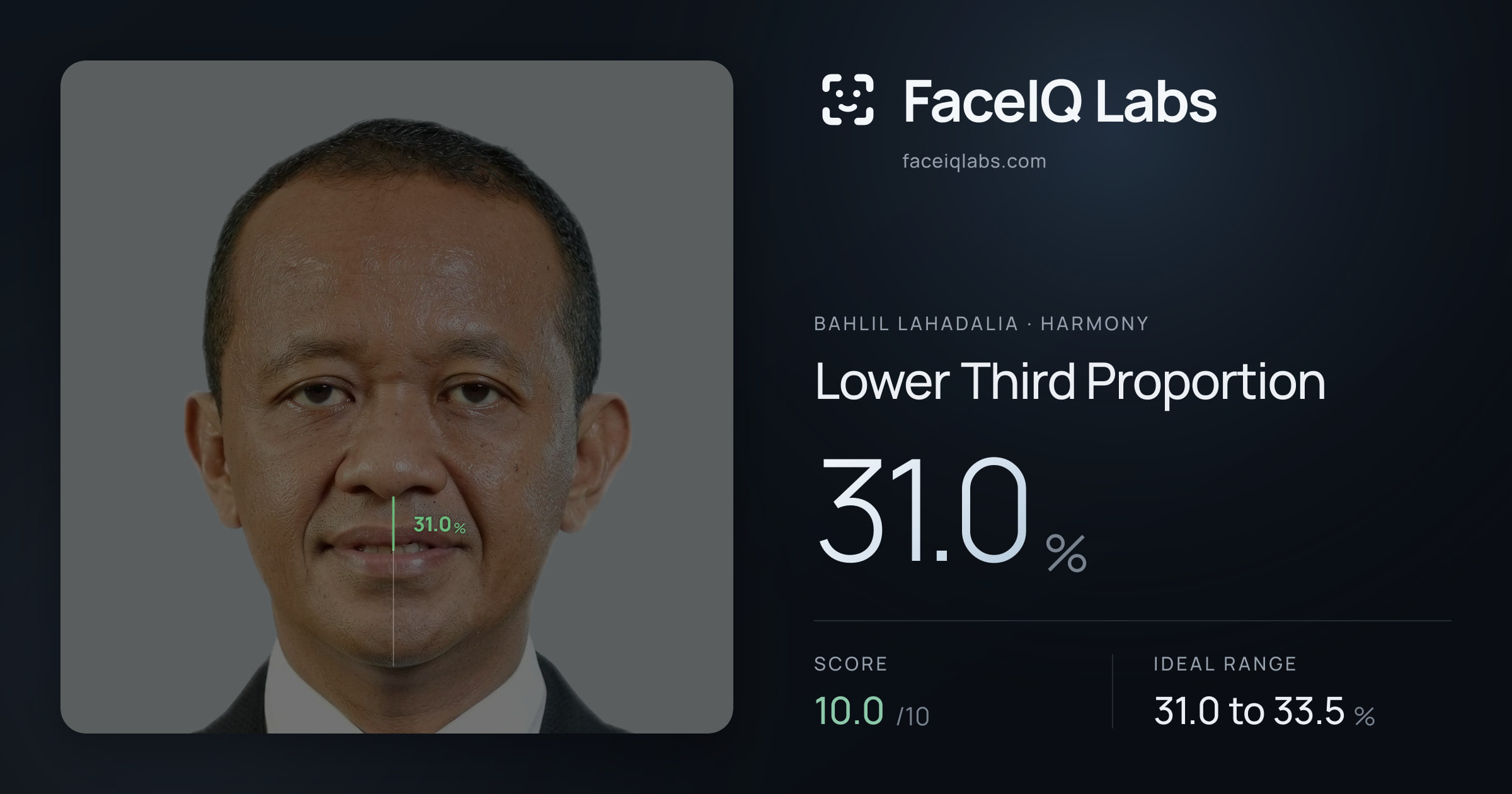Bahlil Lahadalia Lower Third Proportion: 31.0%, drawn on the photo