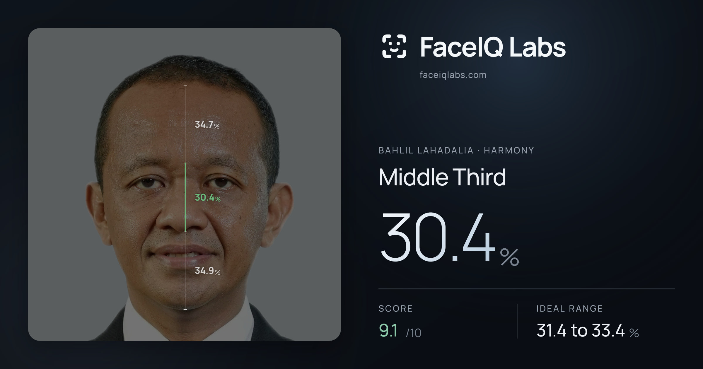 Bahlil Lahadalia Middle Third: 30.4%, drawn on the photo
