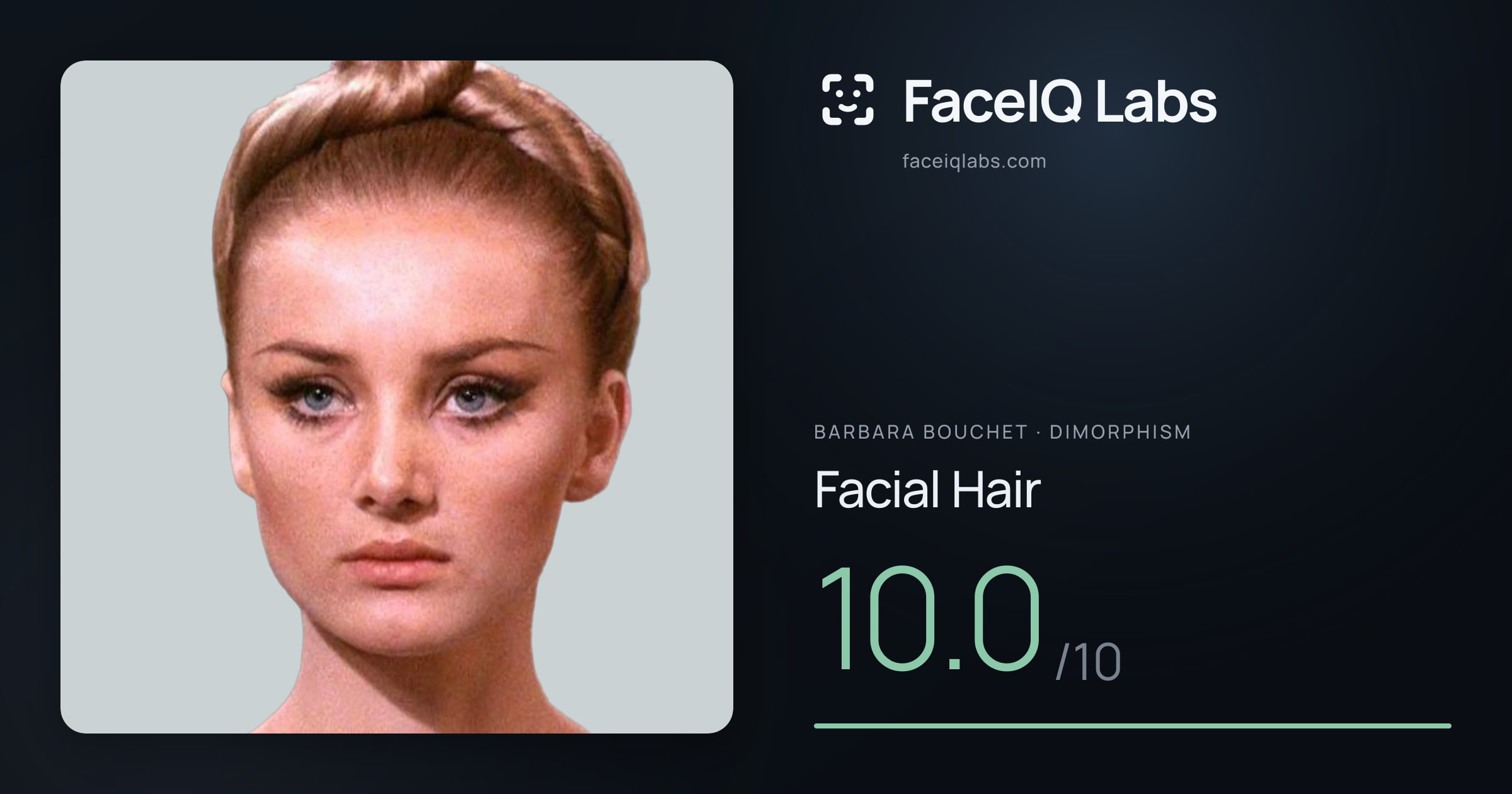 Barbara Bouchet Facial Hair: 10.0/10, drawn on the photo