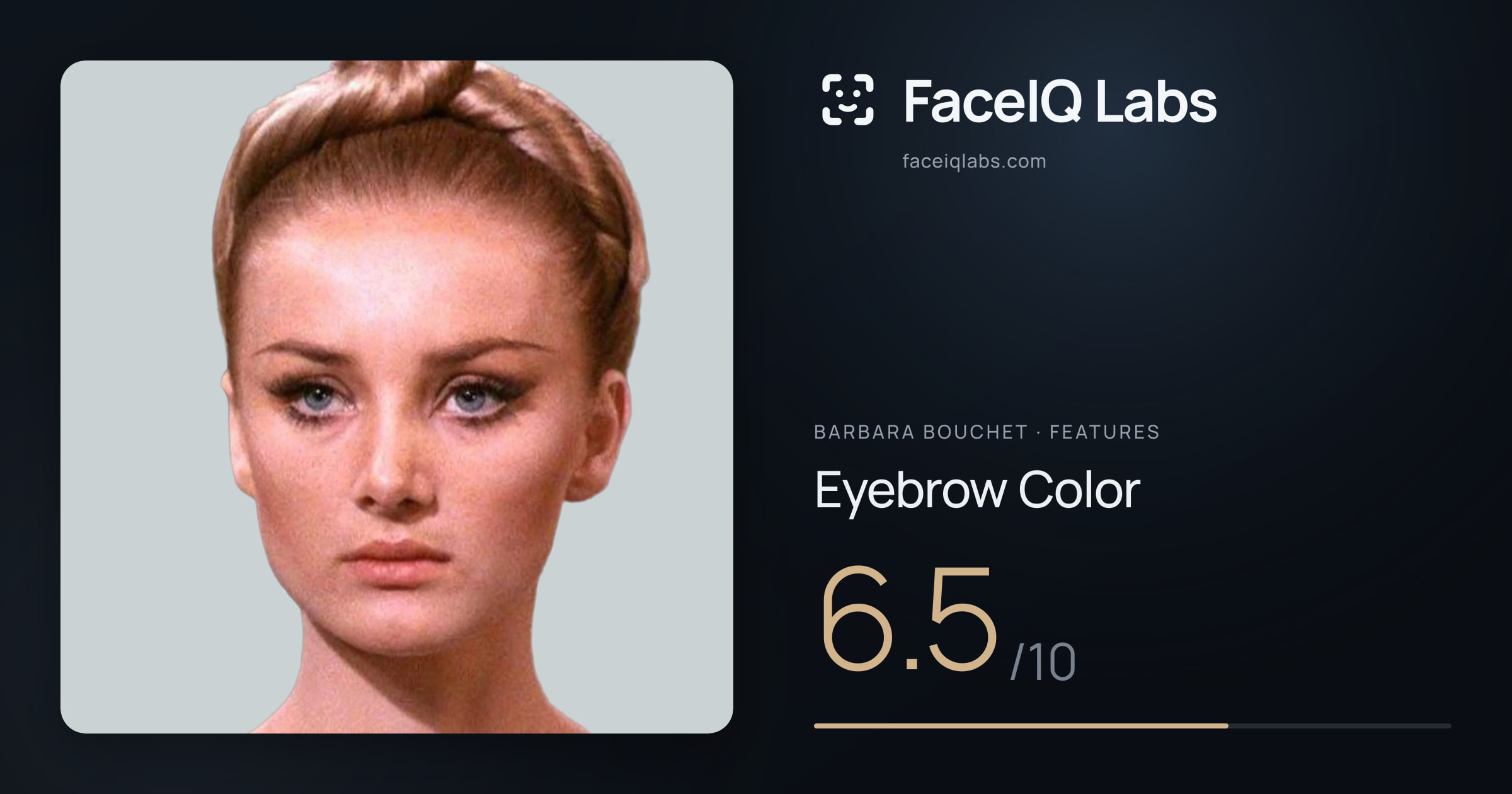 Barbara Bouchet Eyebrow Color: 6.5/10, drawn on the photo