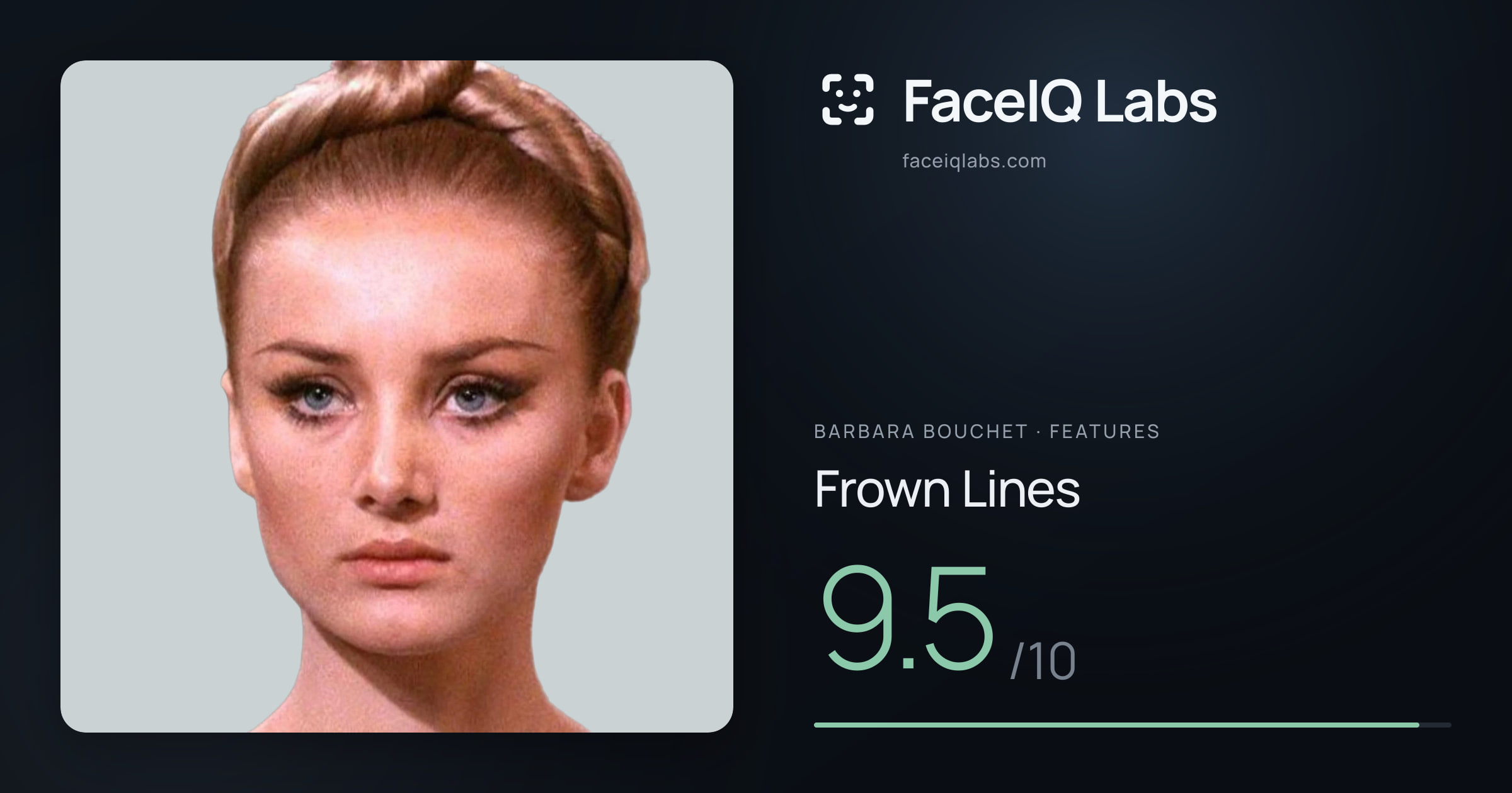 Barbara Bouchet Frown Lines: 9.5/10, drawn on the photo