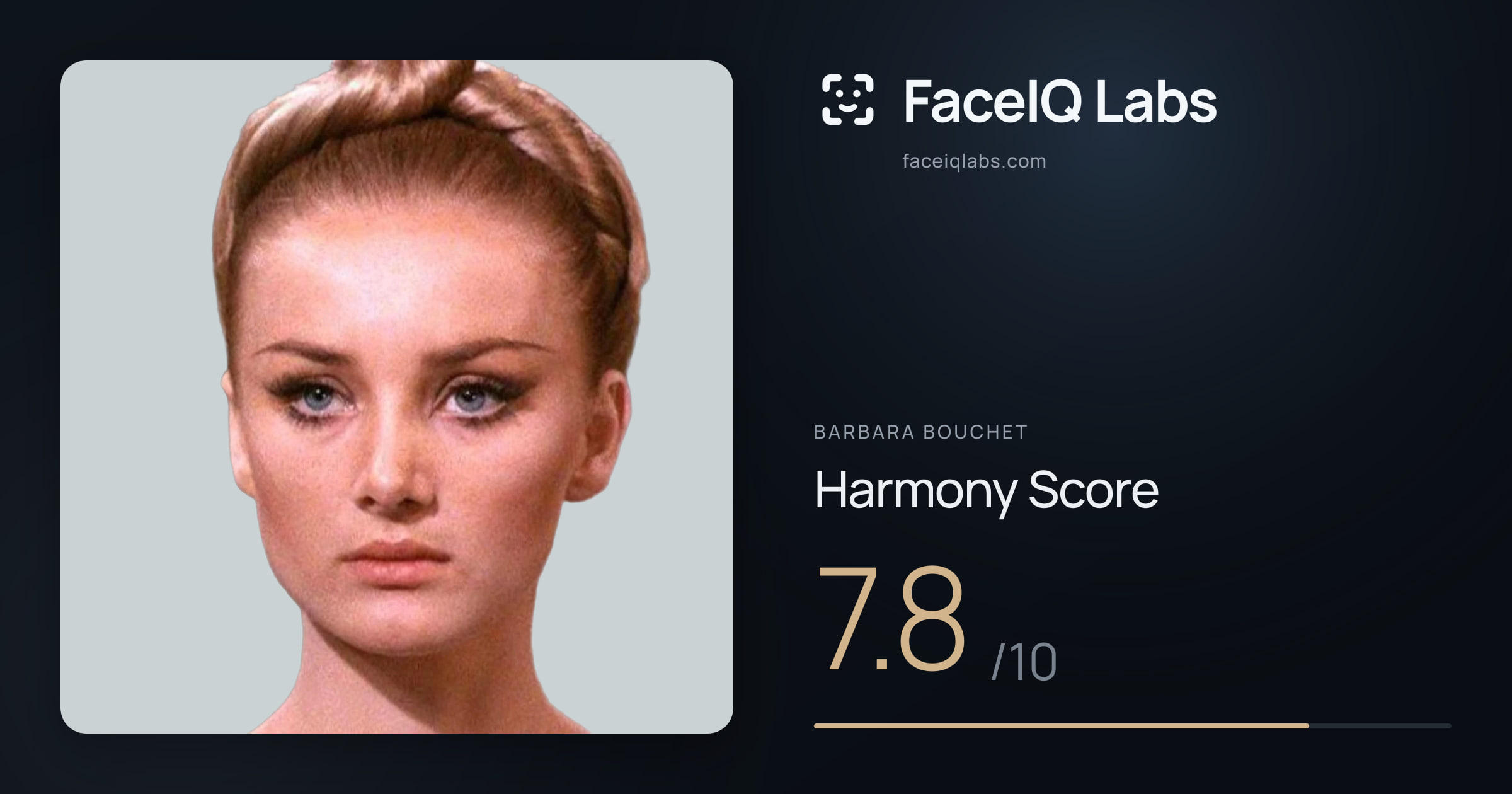 Barbara Bouchet Harmony: 7.8/10, with each ratio's score