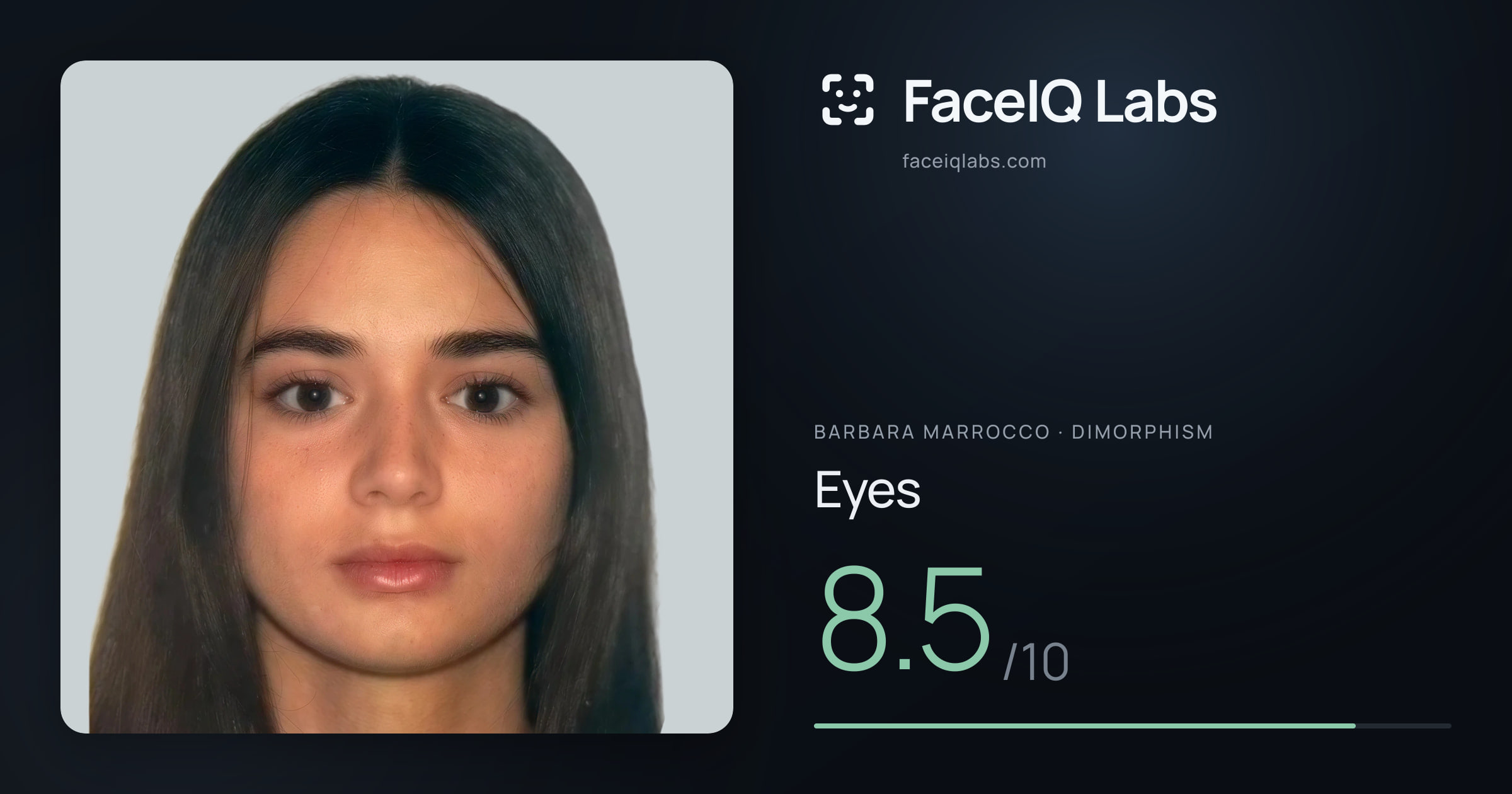 Barbara Marrocco Eyes: 8.5/10, drawn on the photo
