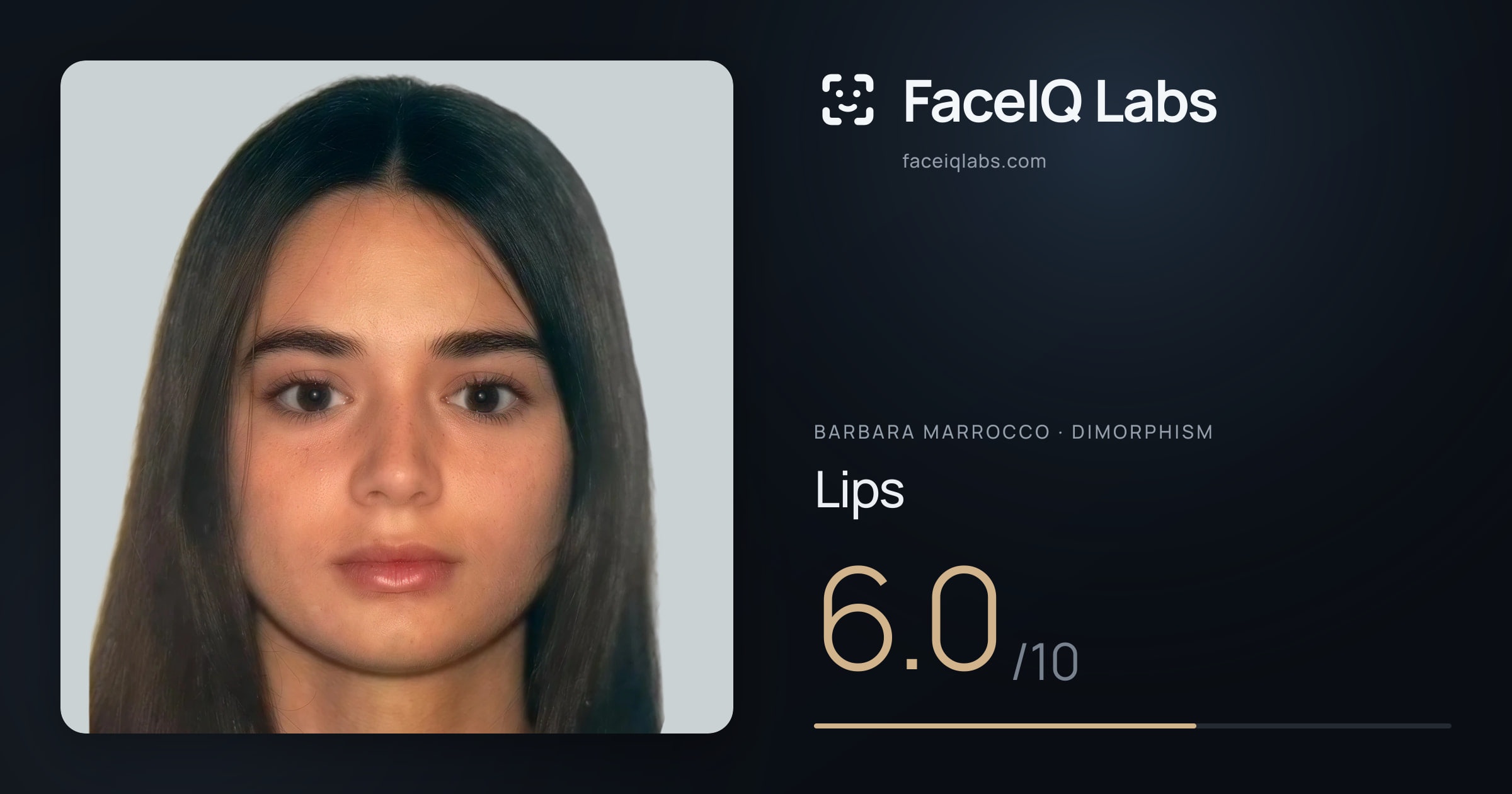 Barbara Marrocco Lips: 6.0/10, drawn on the photo