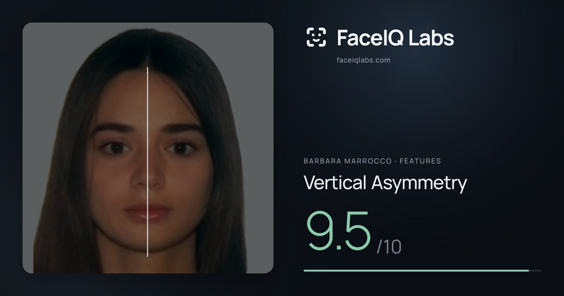 Barbara Marrocco Vertical Asymmetry: 9.5/10, drawn on the photo