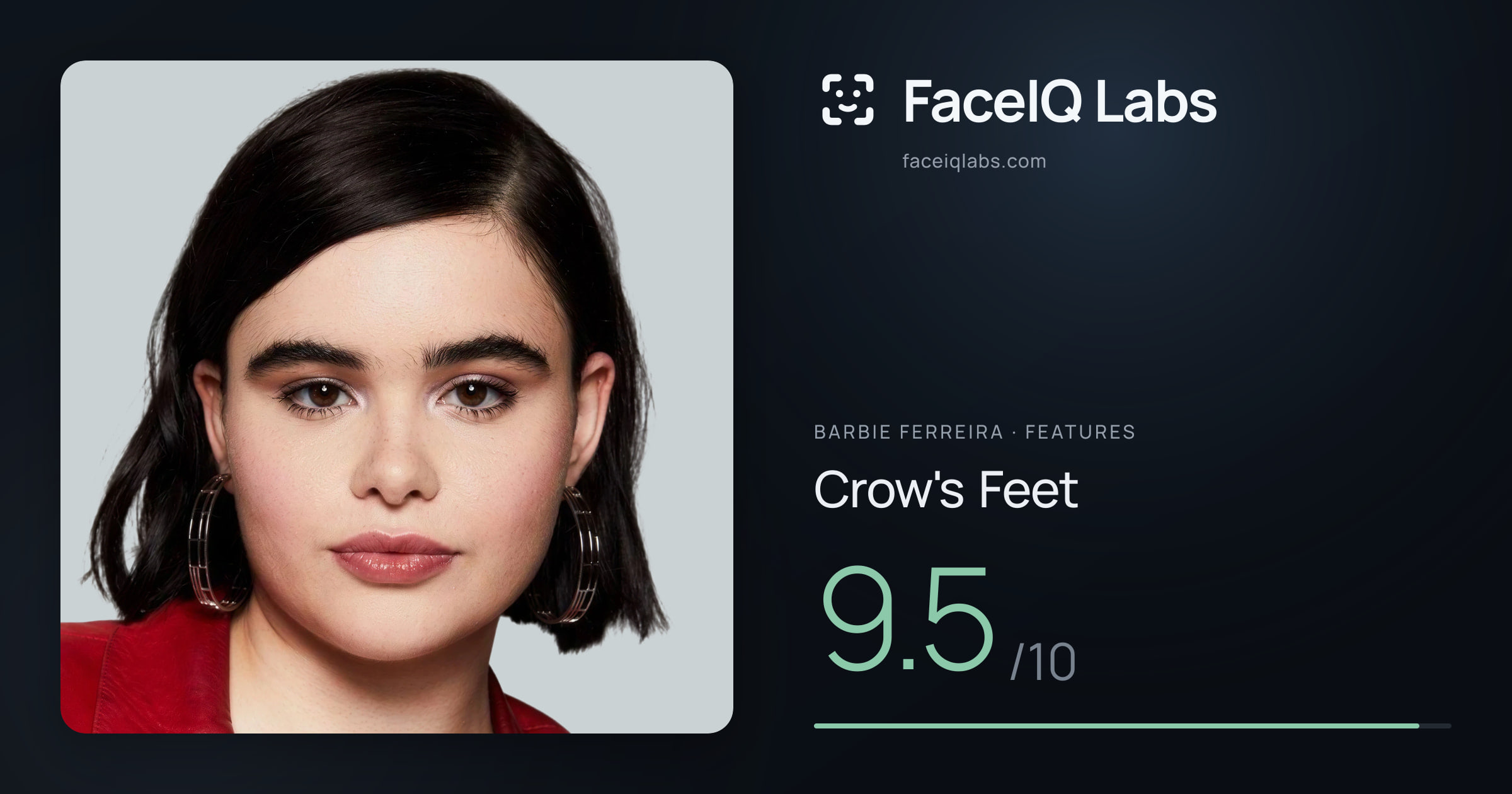 Barbie Ferreira Crow's Feet: 9.5/10, drawn on the photo