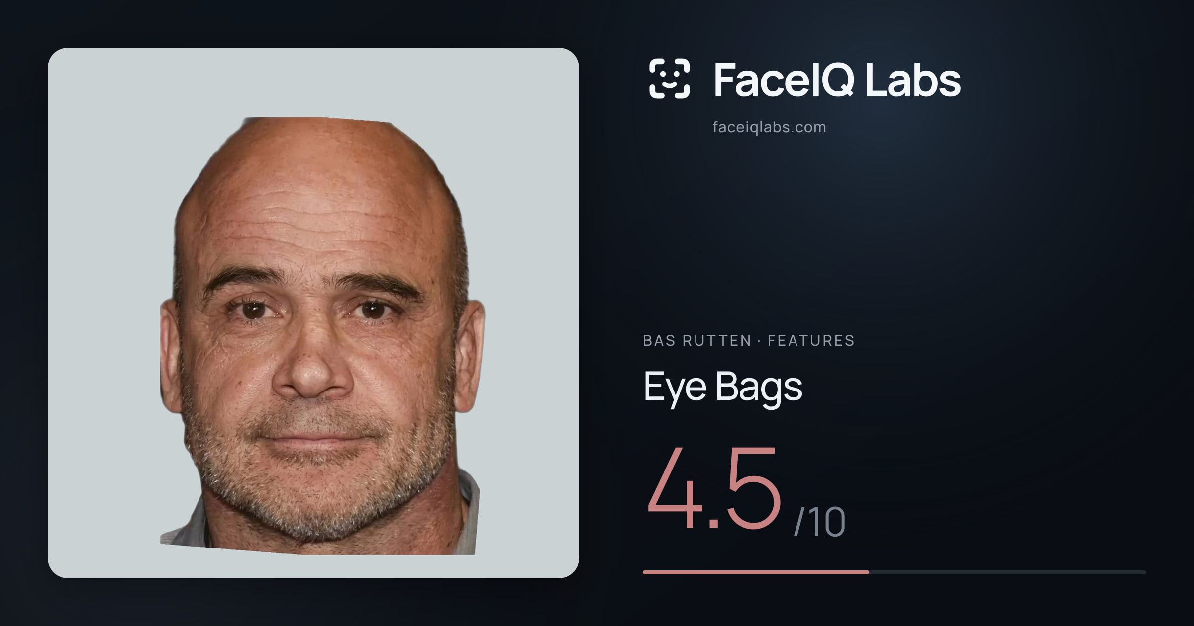 Bas Rutten Eye Bags: 4.5/10, drawn on the photo