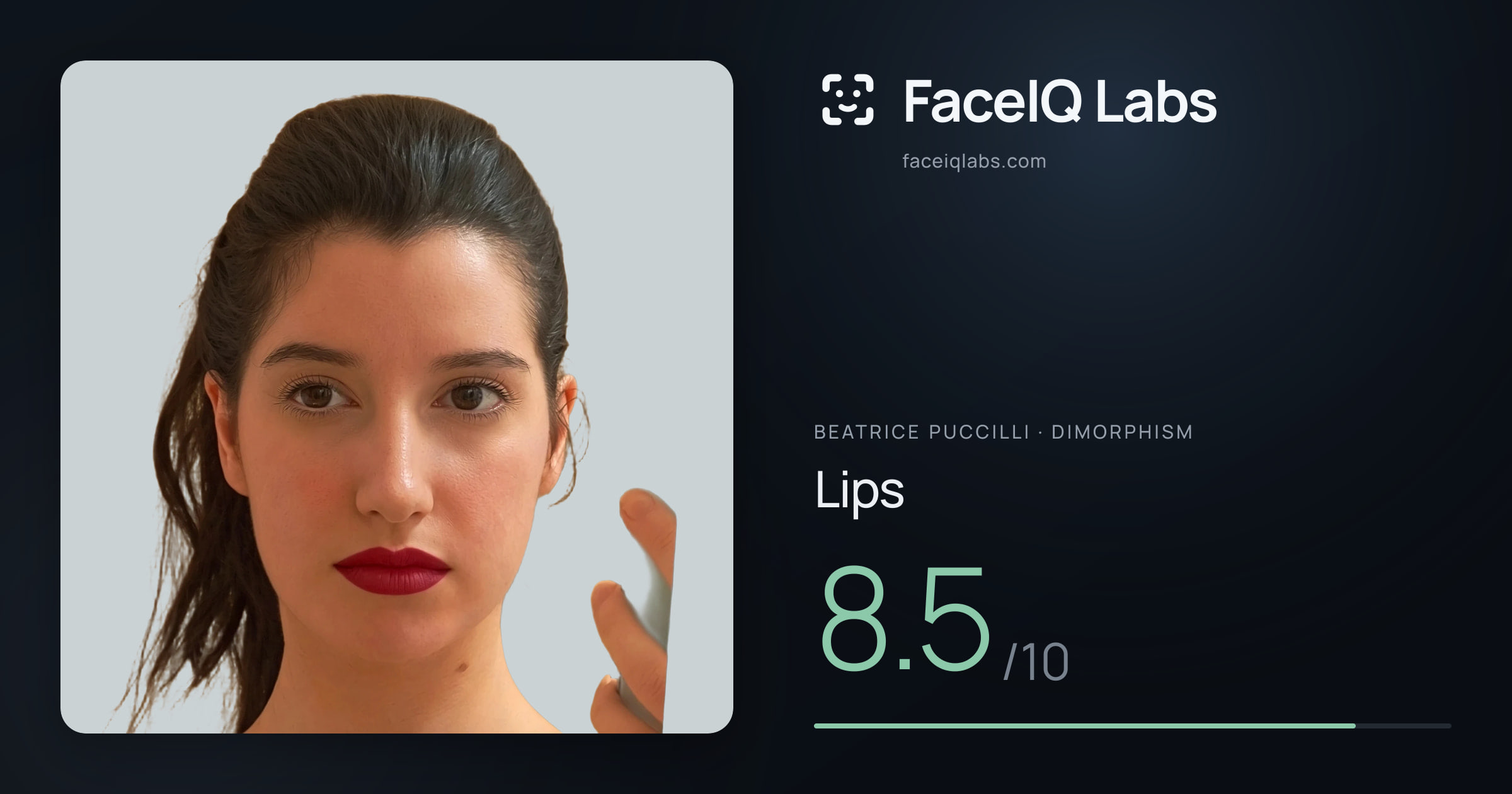 Beatrice Puccilli Lips: 8.5/10, drawn on the photo