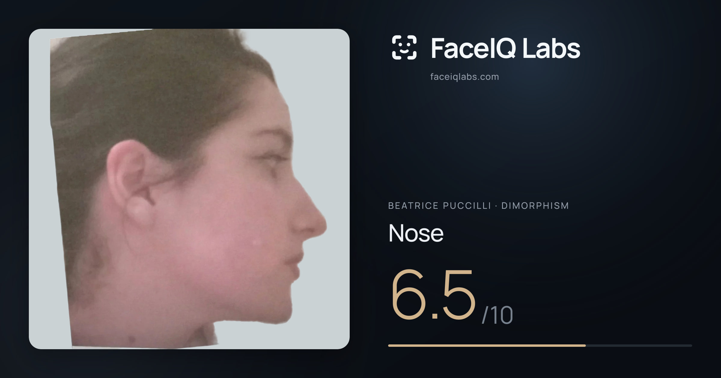 Beatrice Puccilli Nose: 6.5/10, drawn on the photo