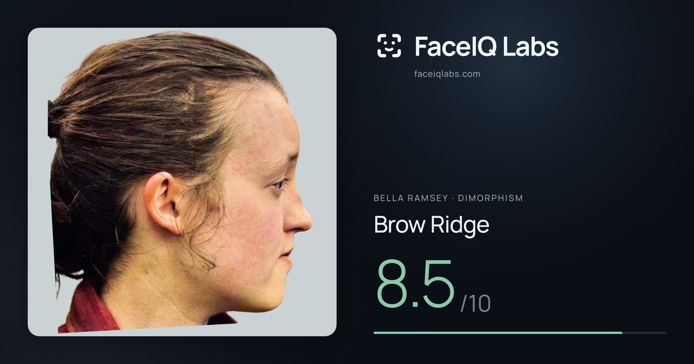 Bella Ramsey Brow Ridge: 8.5/10, drawn on the photo