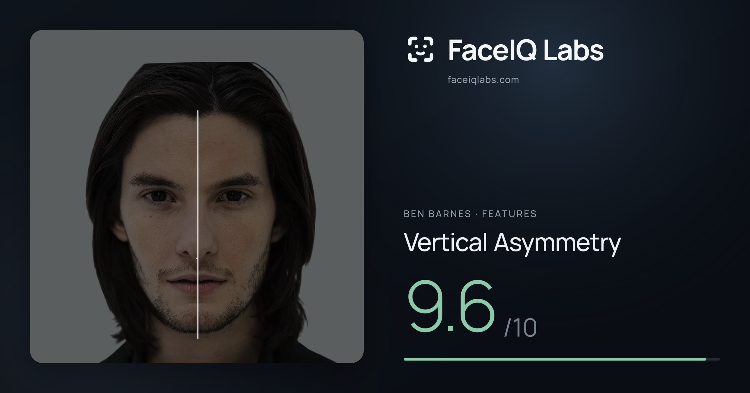 Ben Barnes Vertical Asymmetry: 9.6/10, drawn on the photo