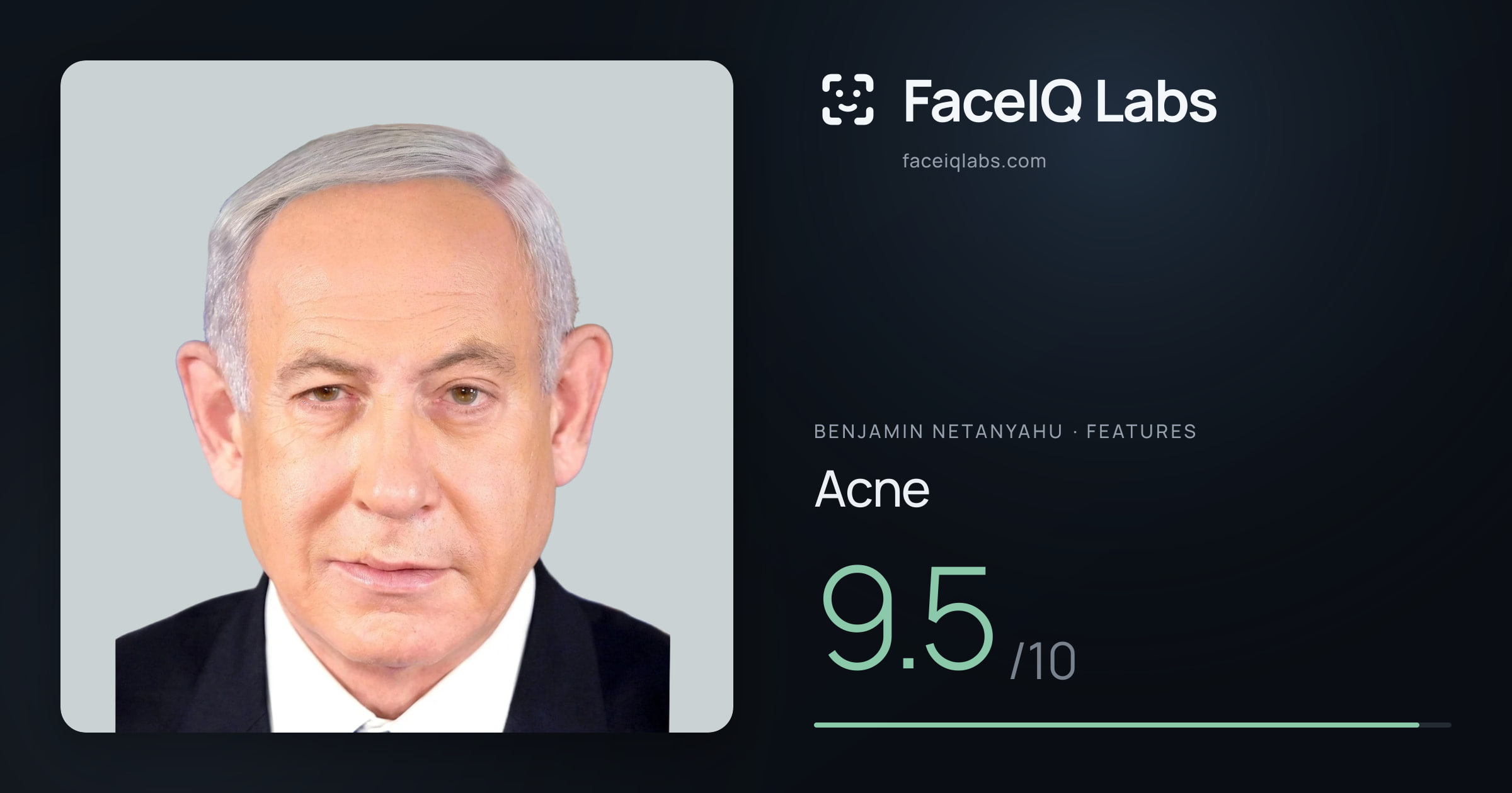 Benjamin Netanyahu Acne: 9.5/10, drawn on the photo