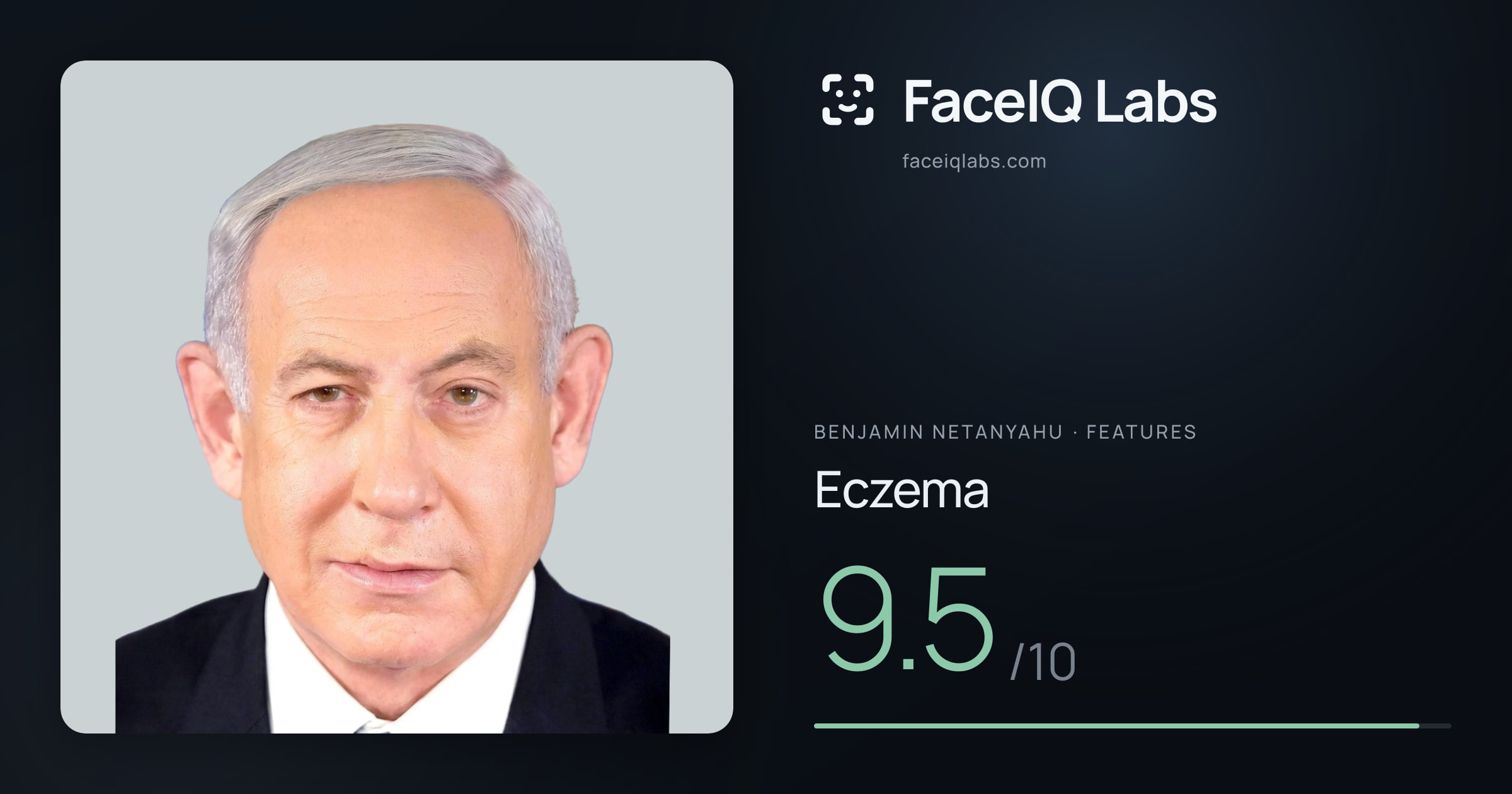 Benjamin Netanyahu Eczema: 9.5/10, drawn on the photo