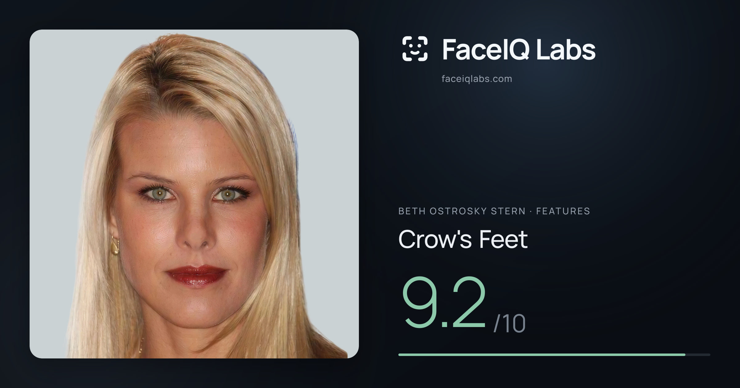 Beth Ostrosky Stern Crow's Feet: 9.2/10, drawn on the photo