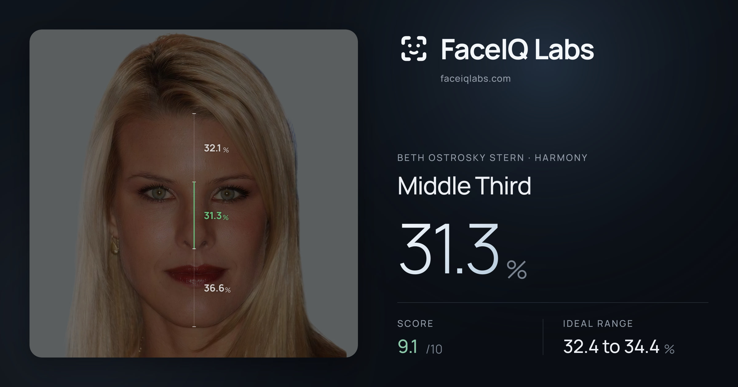 Beth Ostrosky Stern Middle Third: 31.3%, drawn on the photo