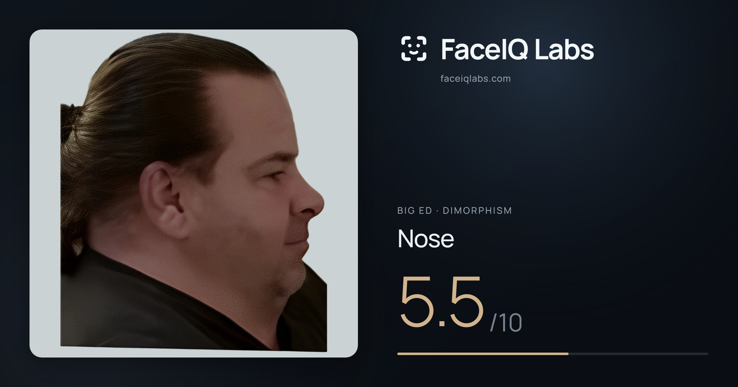 Big Ed Nose: 5.5/10, drawn on the photo