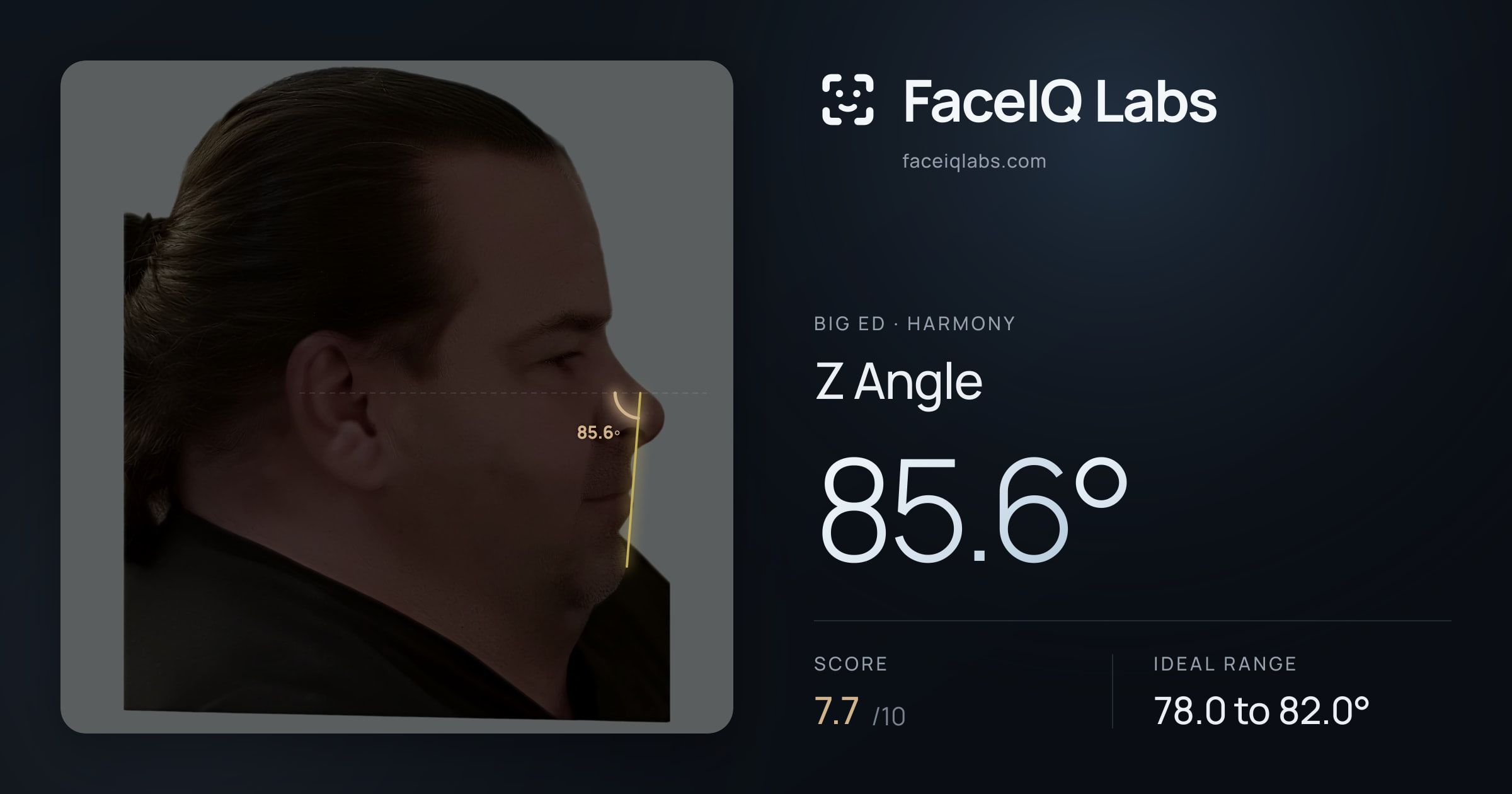Big Ed Z Angle: 85.6°, drawn on the photo