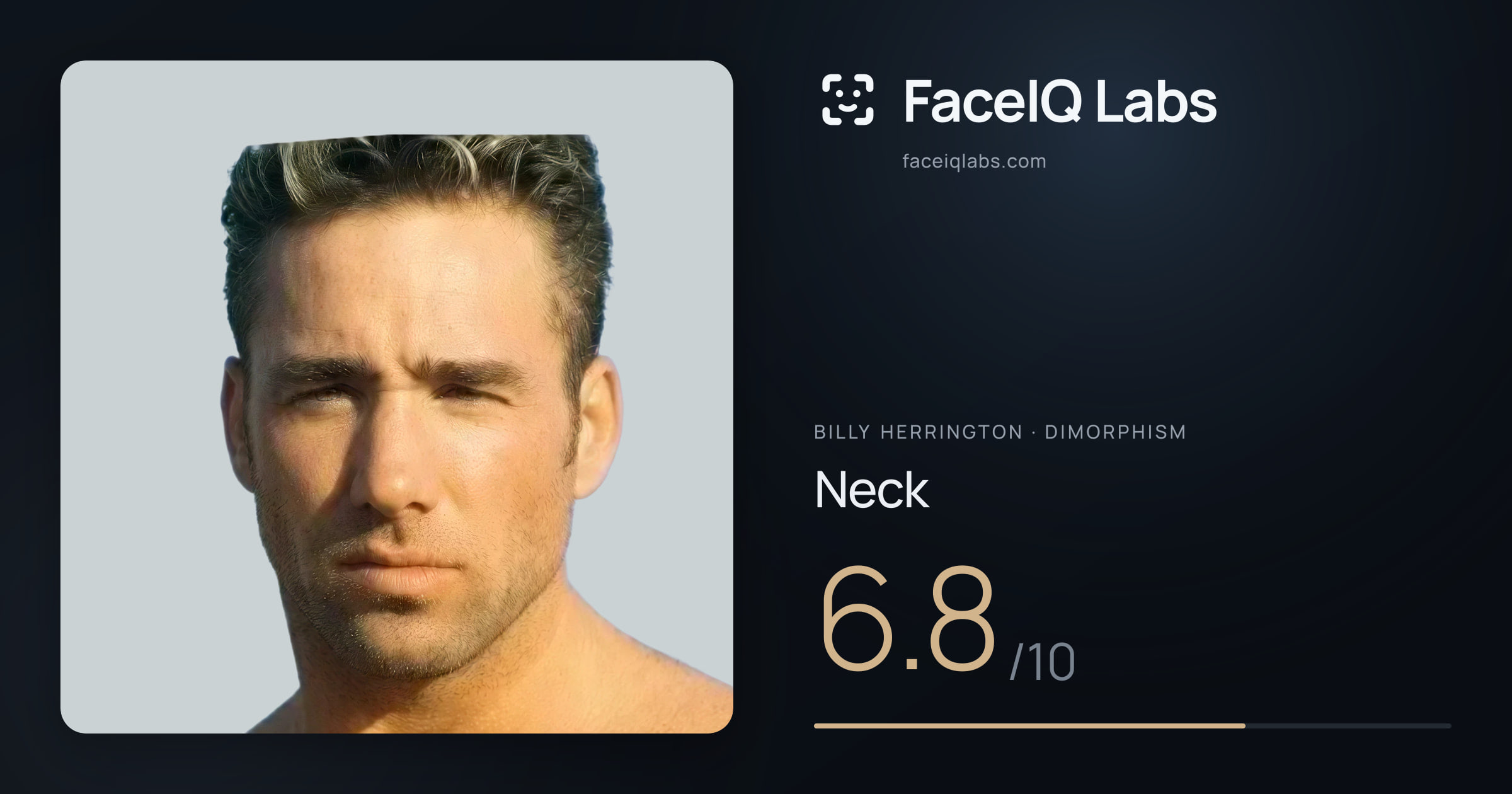 Billy Herrington Neck: 6.8/10, drawn on the photo