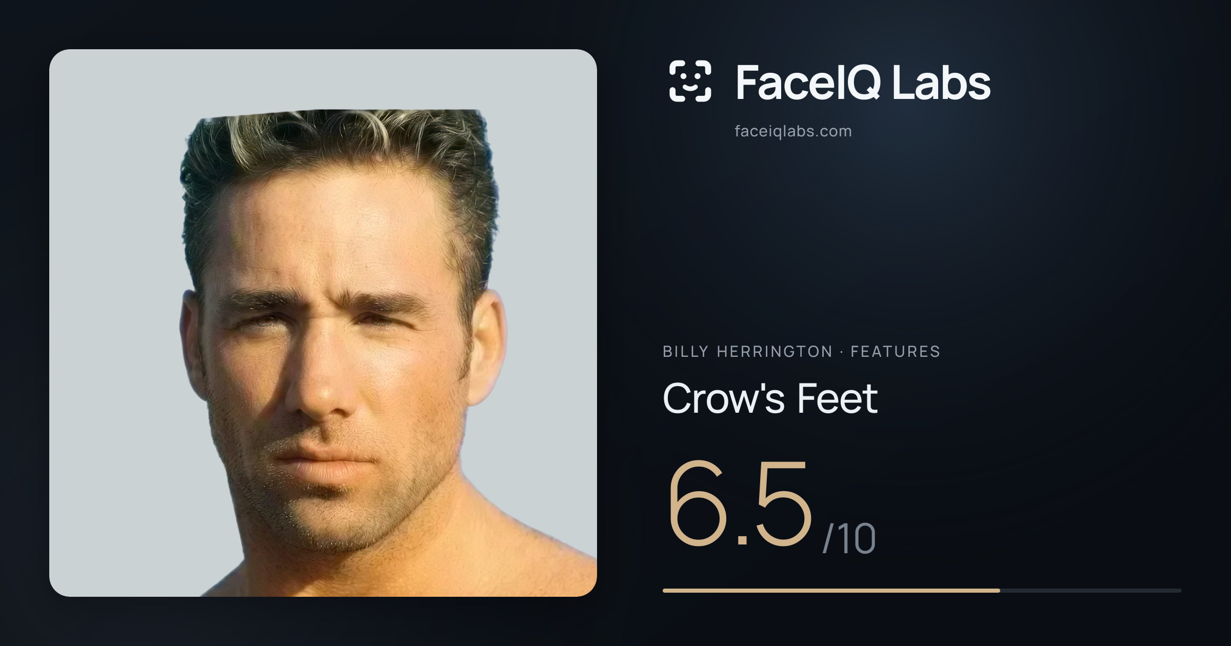 Billy Herrington Crow's Feet: 6.5/10, drawn on the photo