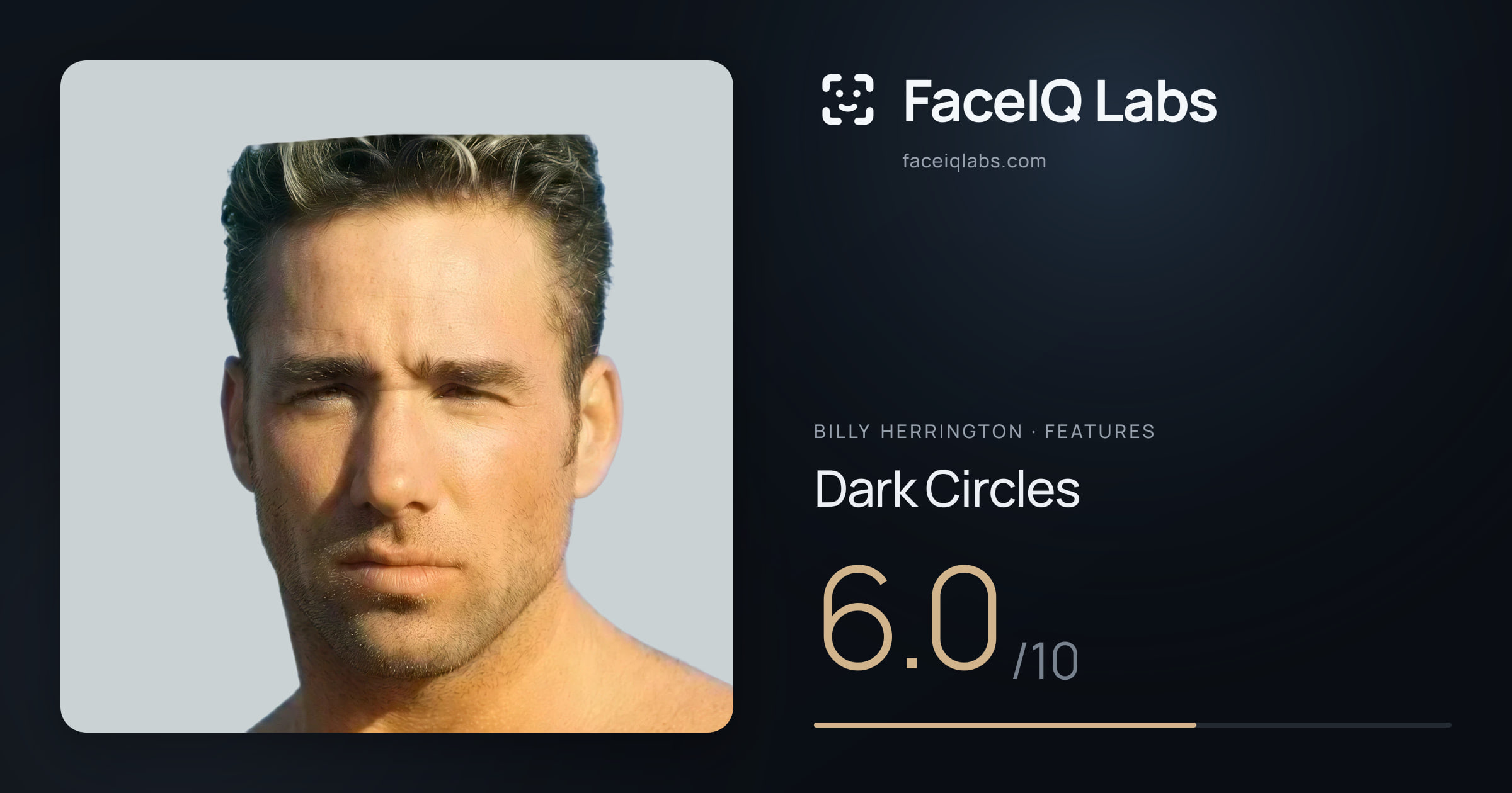 Billy Herrington Dark Circles: 6.0/10, drawn on the photo