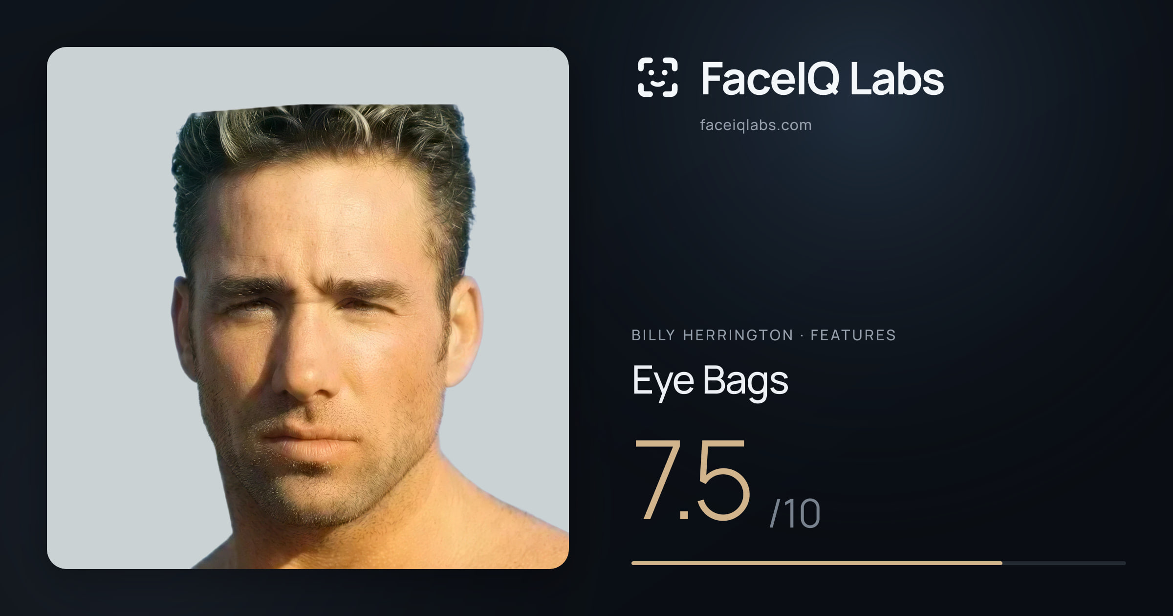 Billy Herrington Eye Bags: 7.5/10, drawn on the photo